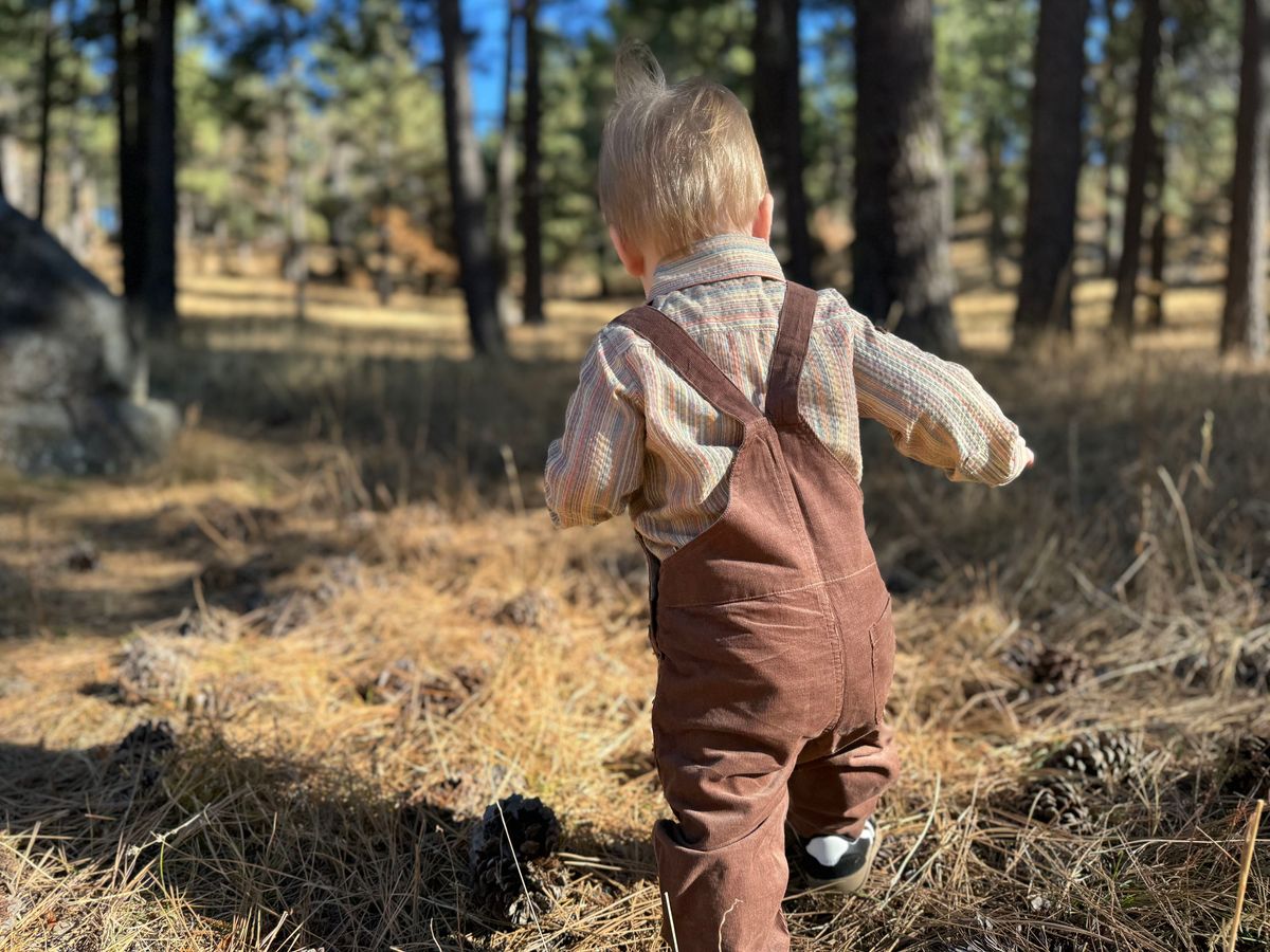 Jasper Woven Onesie Brown Multi Stripe