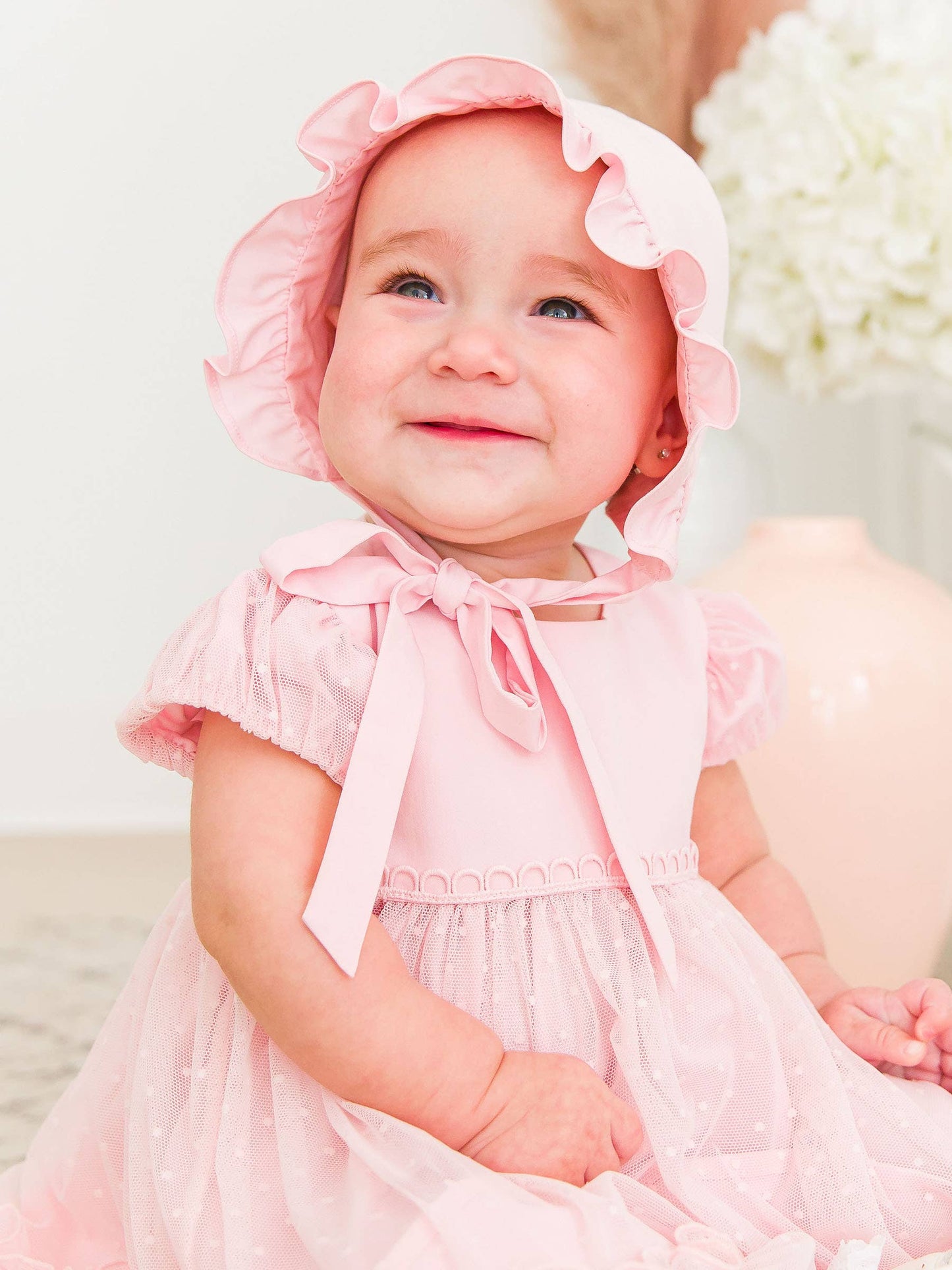 Baby Girls Baby Pink Bonnet