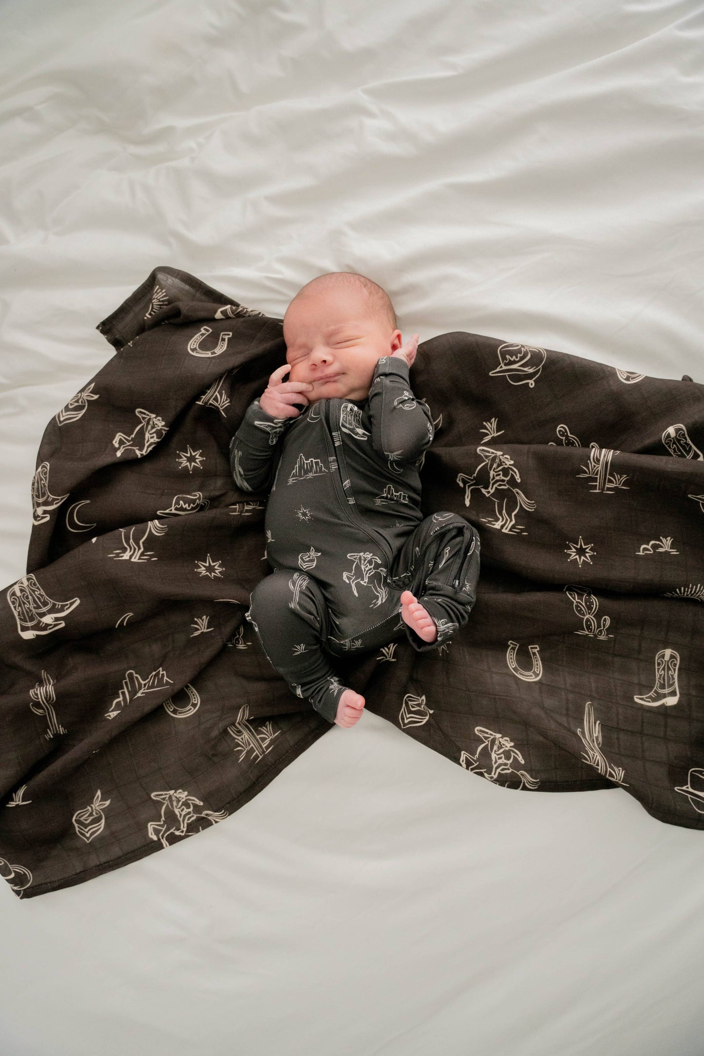 Ellie Sue - Western Muslin Swaddle Blanket