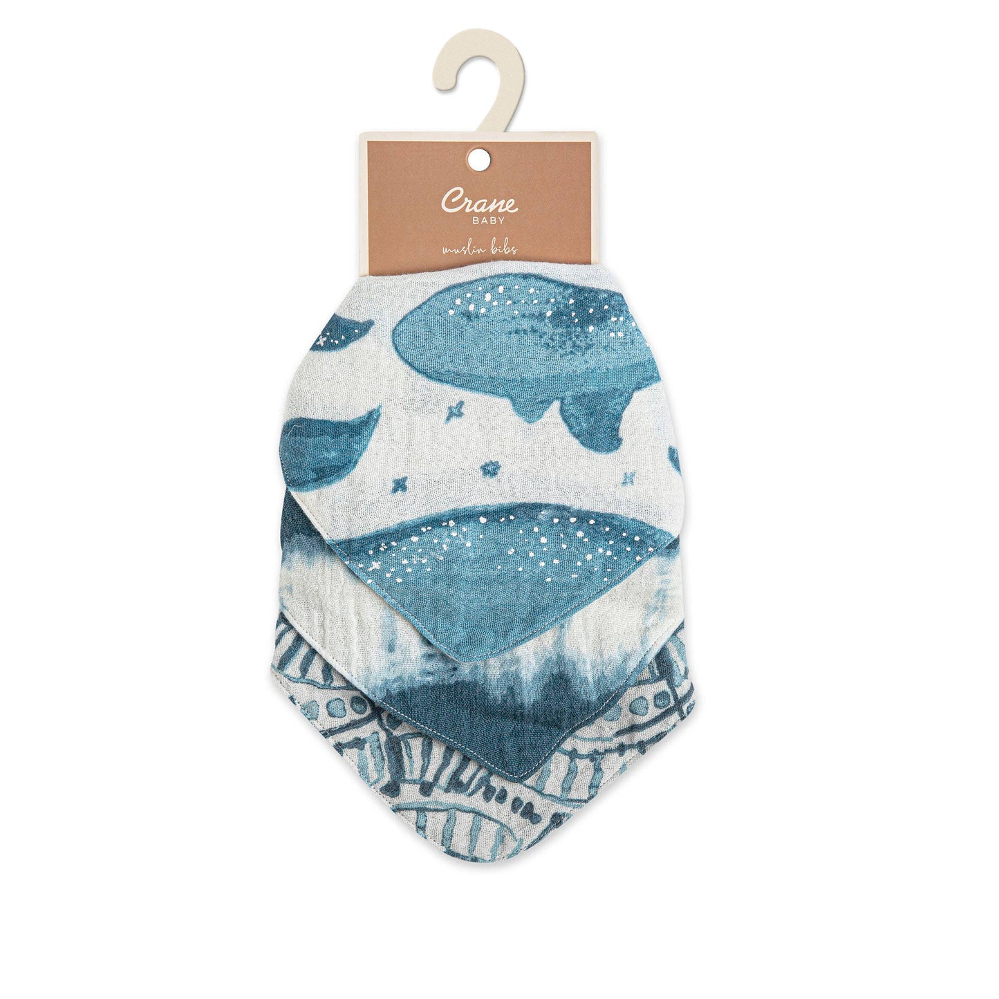 Crane Baby Caspian 3Pc Muslin Bib Set