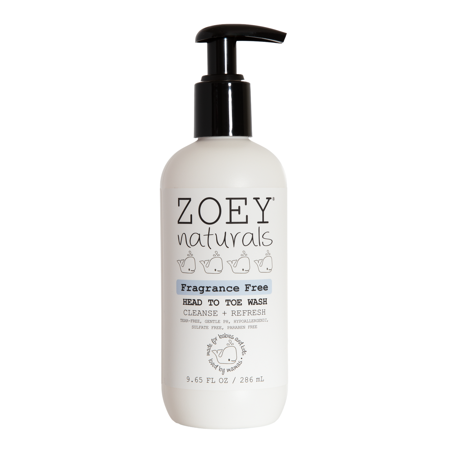 Zoey Naturals - Fragrance Free Head To Toe Wash - 9.65oz