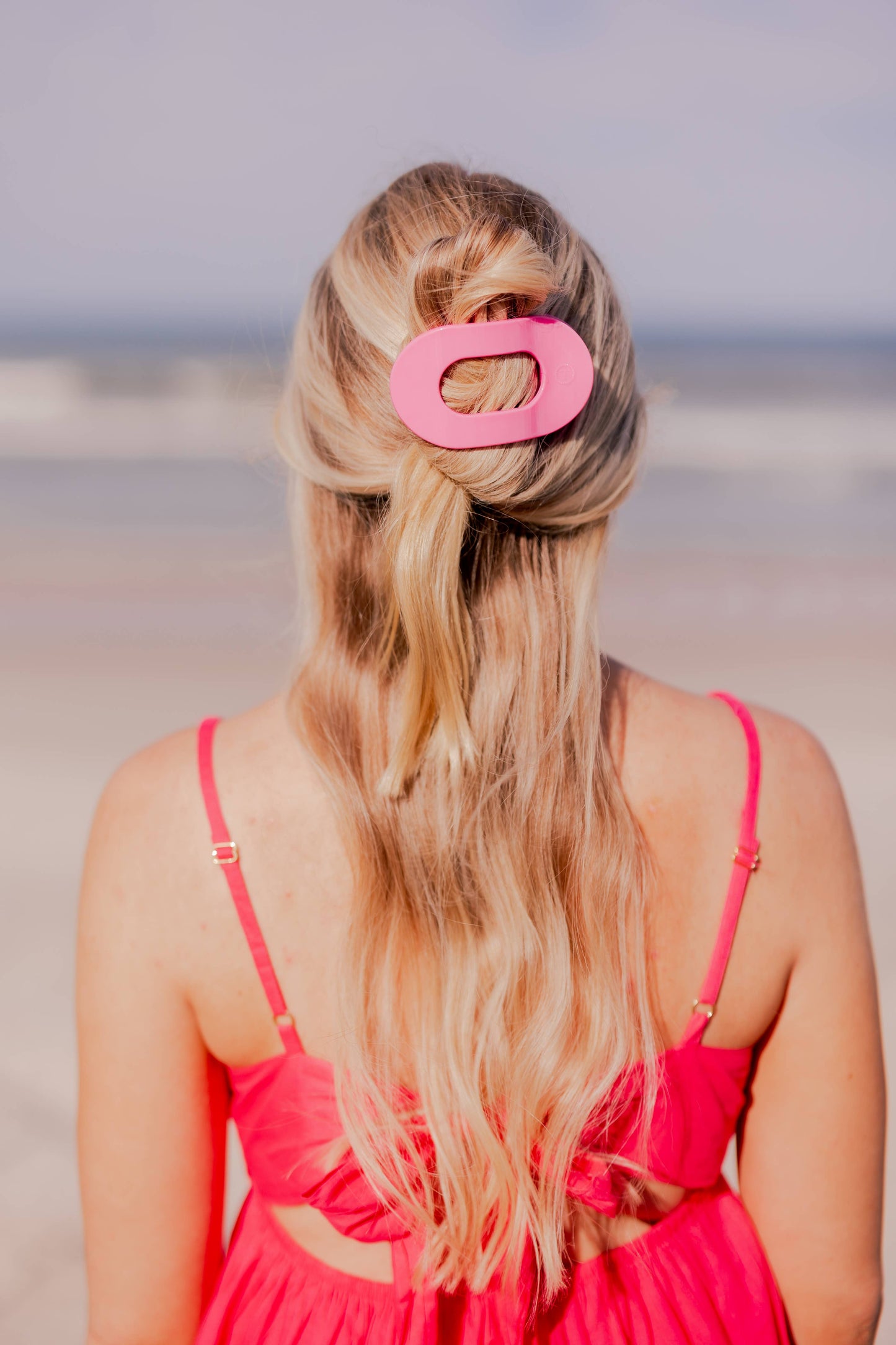 Round Flat Hair Clip |Medium| Paradise Pink