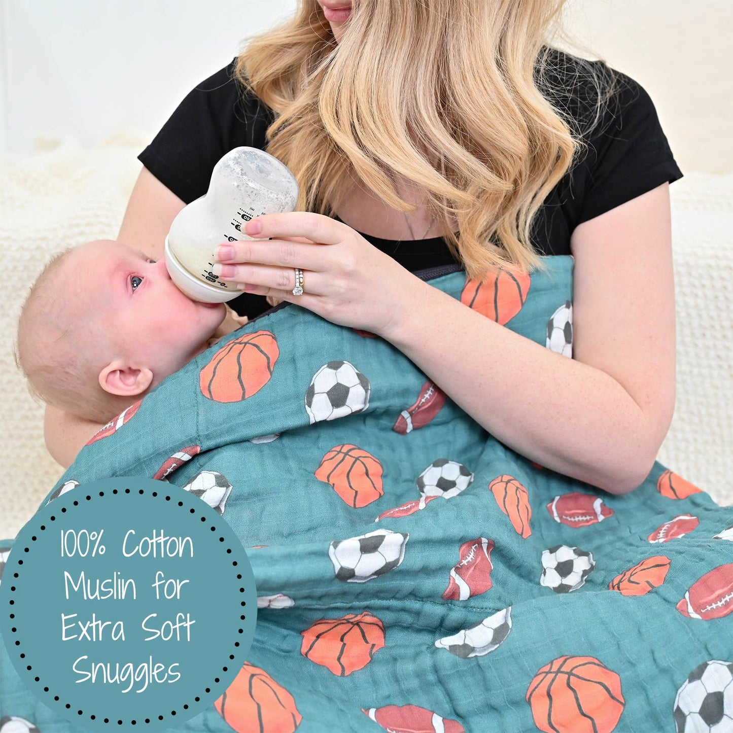 LollyBanks - Little Athlete Sporty Theme Baby Swaddle Blanket