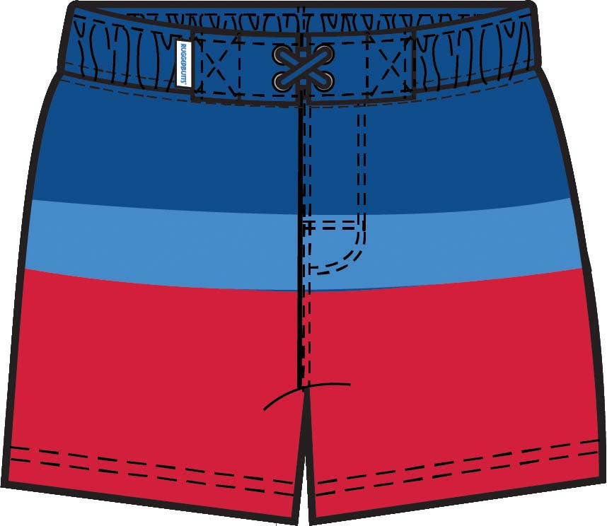 Boys Liberty Color Block Swim Trunks