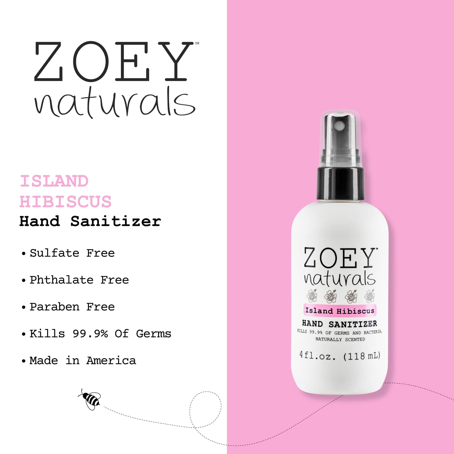 Zoey Naturals - Island Hibiscus Hand Sanitizer - 4oz