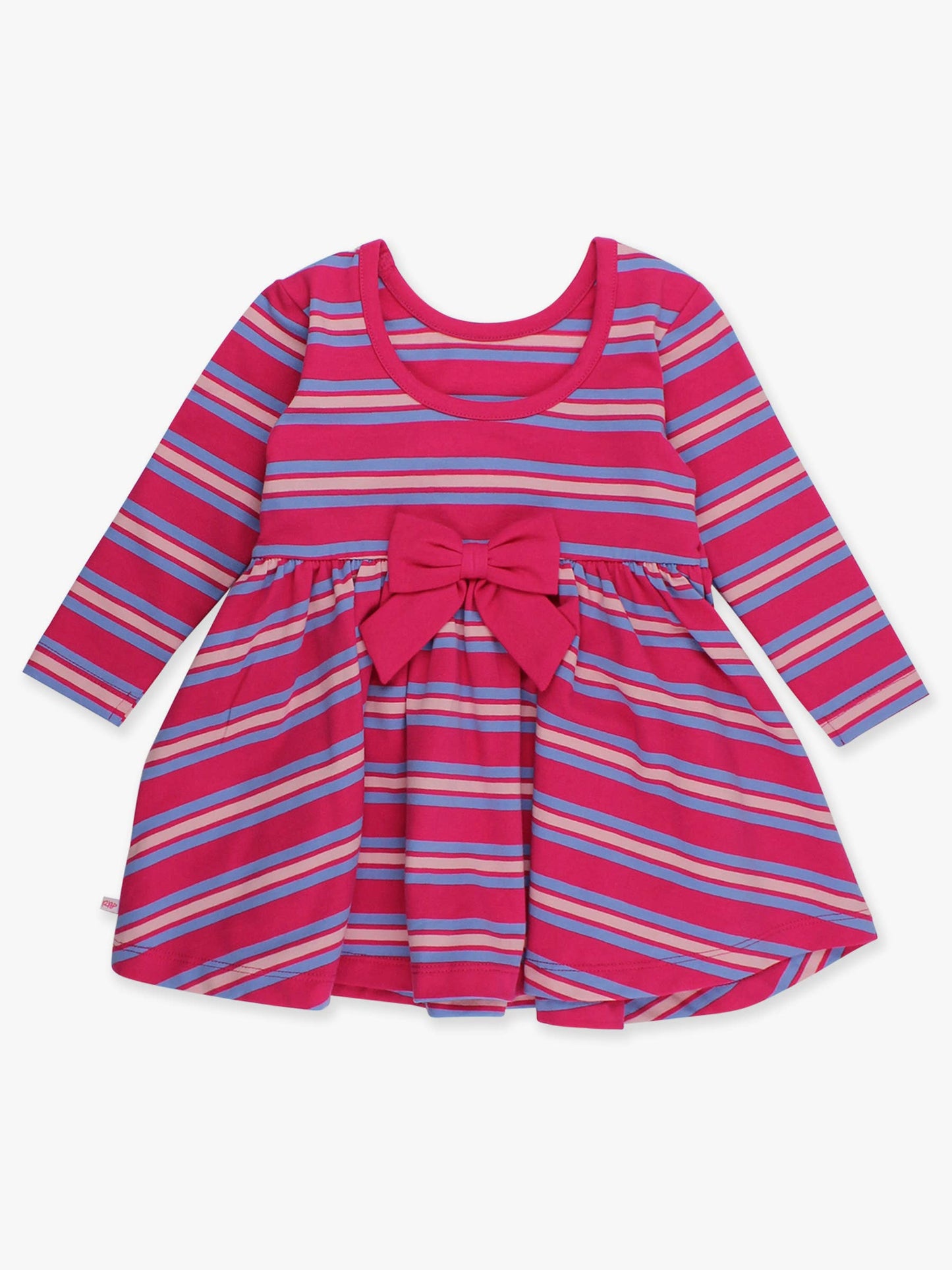 Very Berry/Periwinkle Blue Stripe LS Twirl Dress