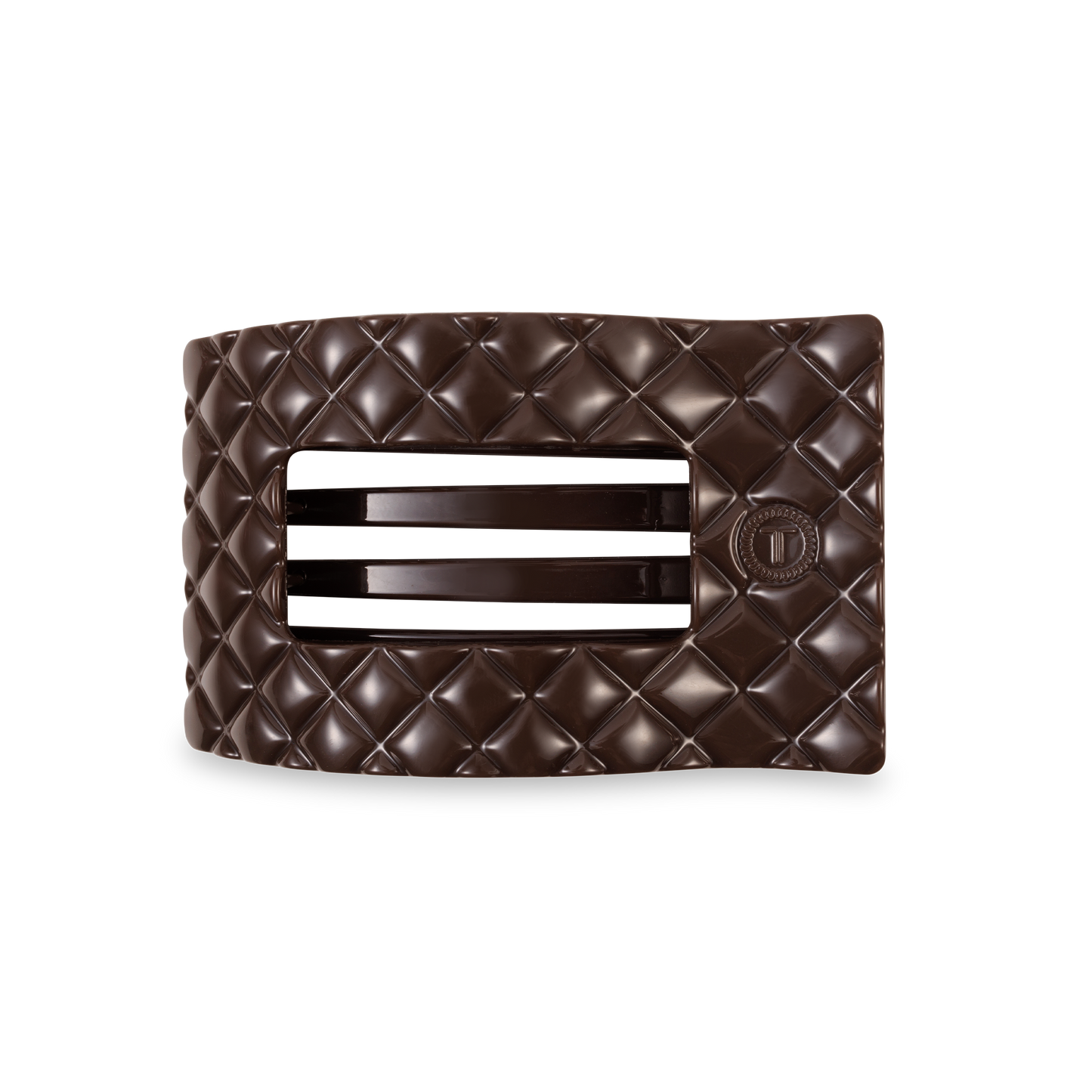 Flat Rectangle Hair Clip|Medium| Truly Taupe Quilted
