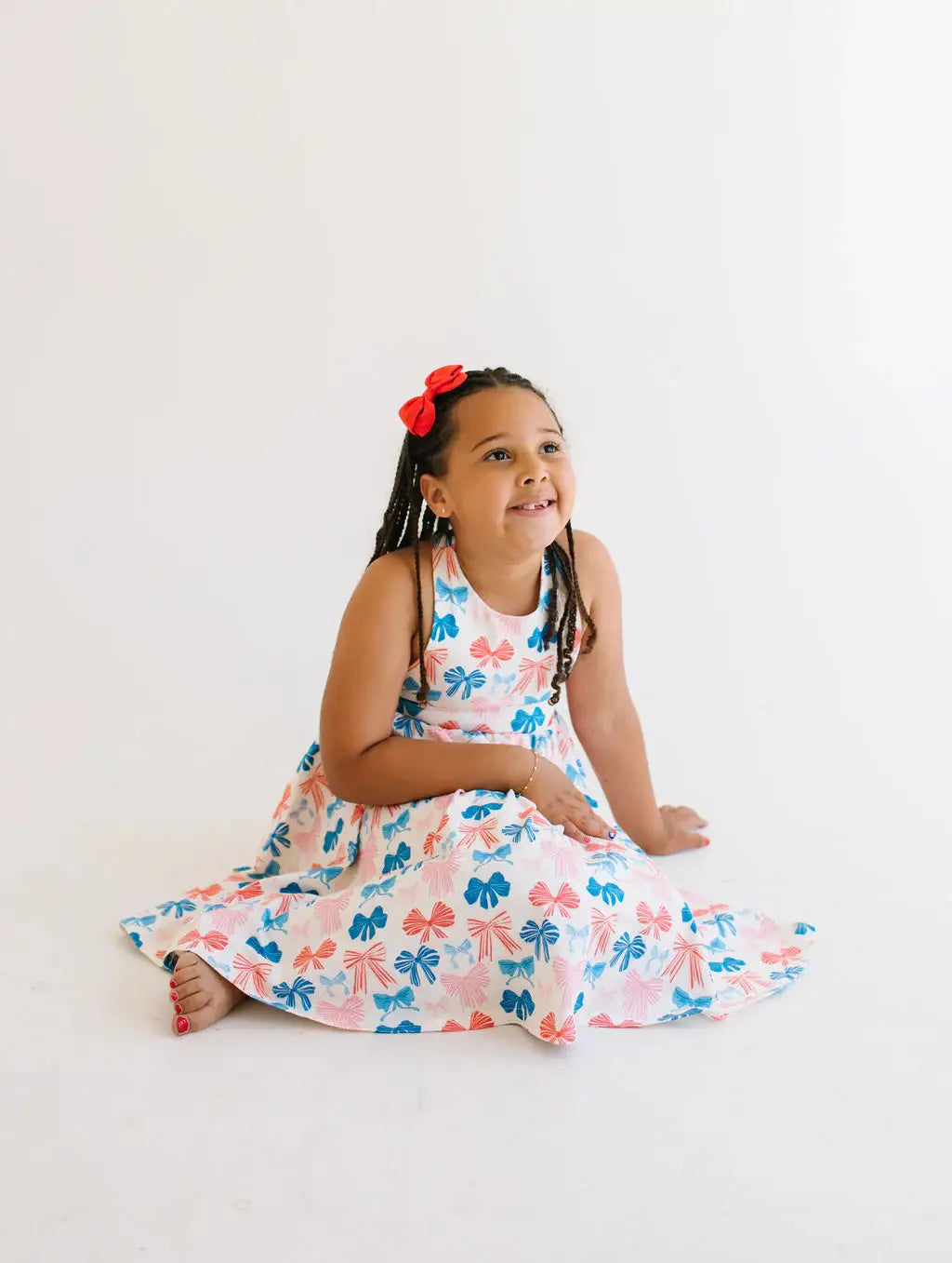 Sofia Dress in Patriotic Bows Twirl dress