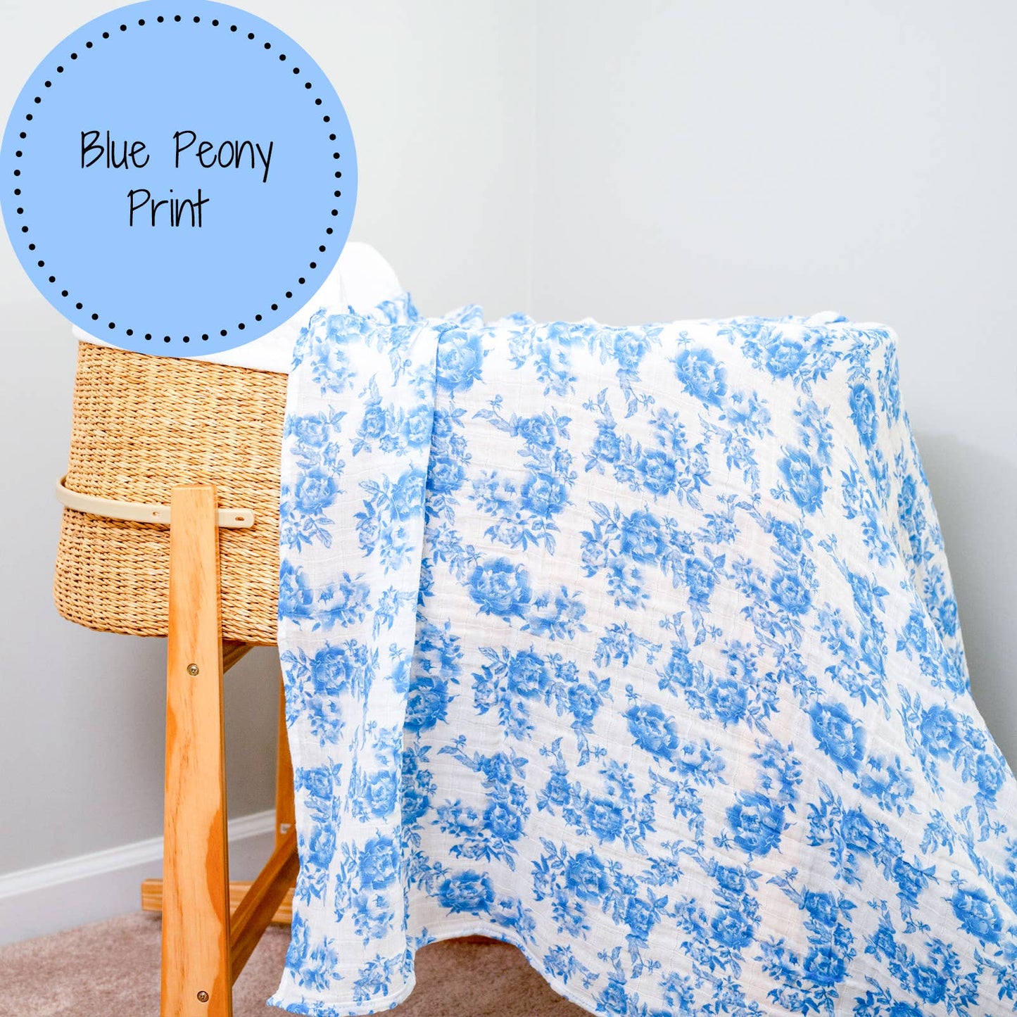 LollyBanks - A Peony For Your Thoughts Baby Muslin Swaddle Blanket