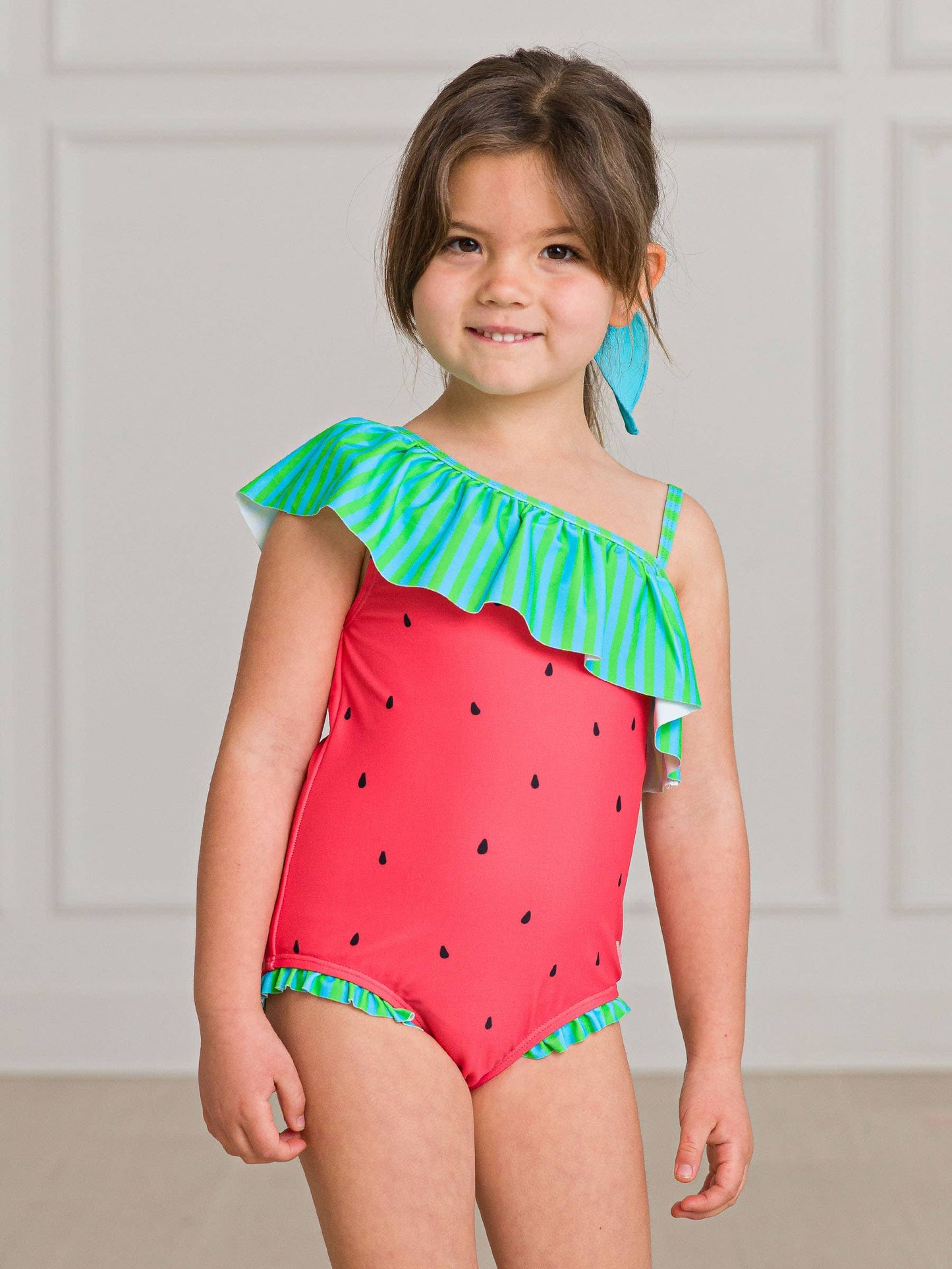 Watermelon One Shoulder OP Swimsuit