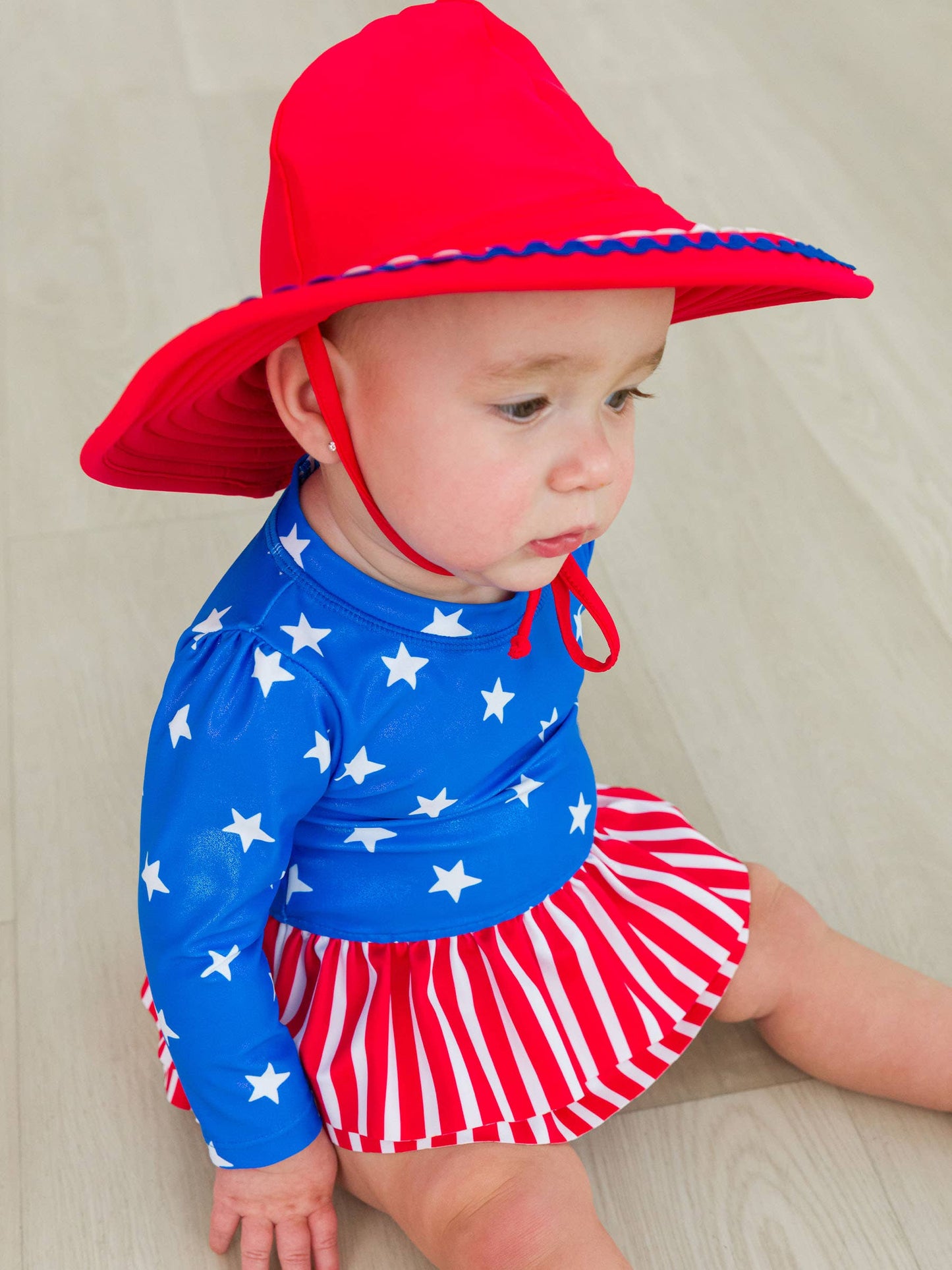 Red Ric Rac Swim Hat