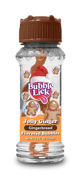 Toysmith - BubbeLick Jolly Ginger Bubbles, holiday, stocking stuffer