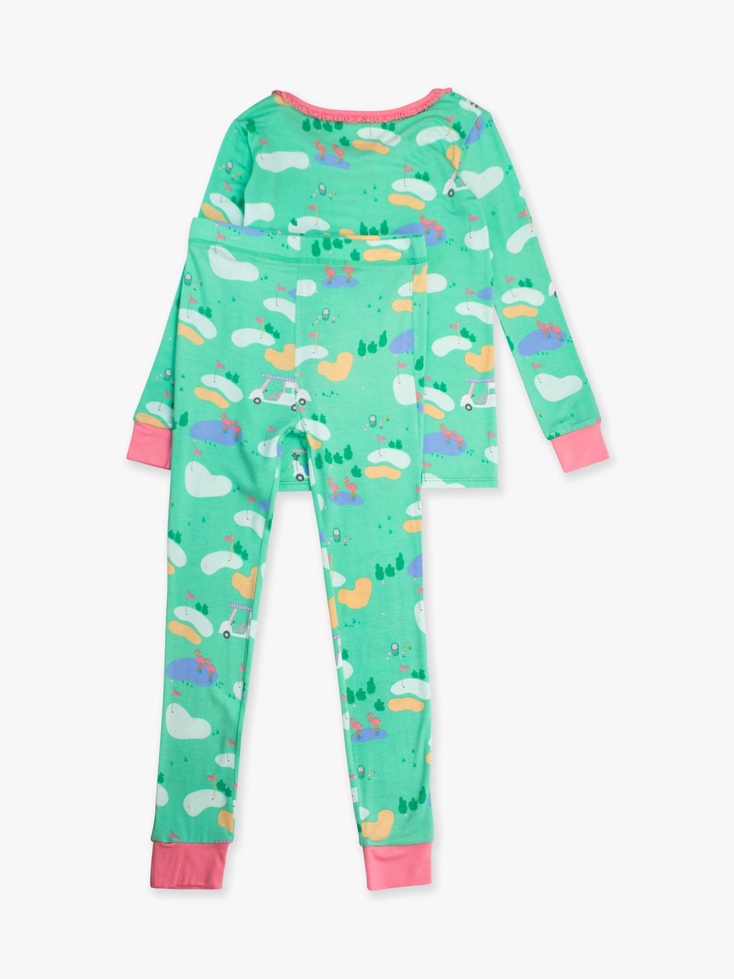 Fairway Flamingo Golf Ruffle LS PJs