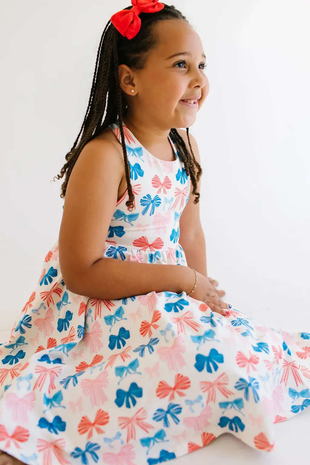 Sofia Dress in Patriotic Bows Twirl dress