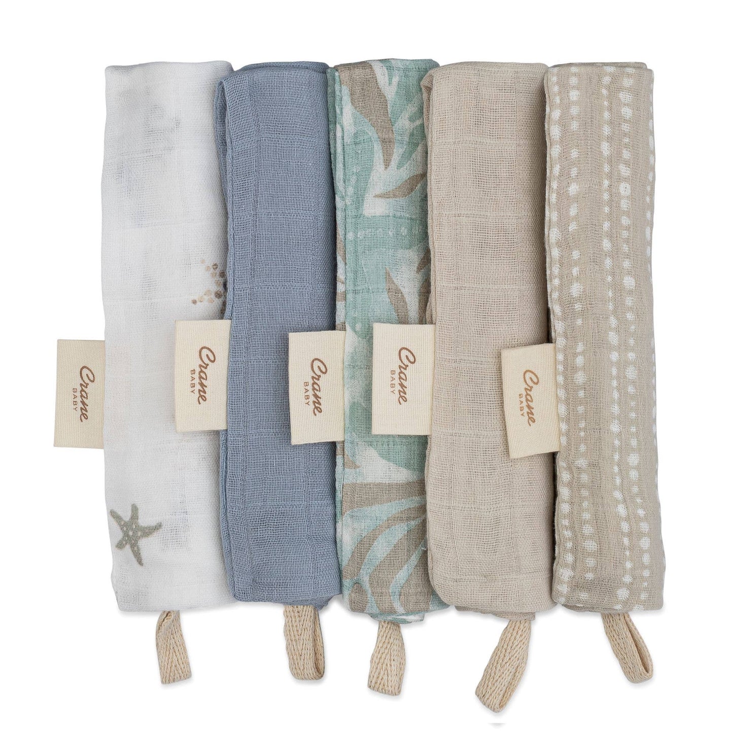 Crane Baby 5pc Sea Life Wash Cloths