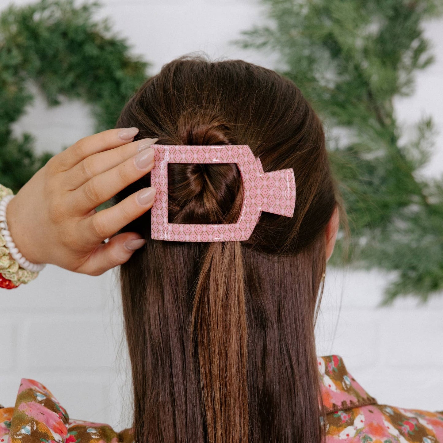 TELETIES - Berry Cozy | Medium | Flat Square Hair Clip