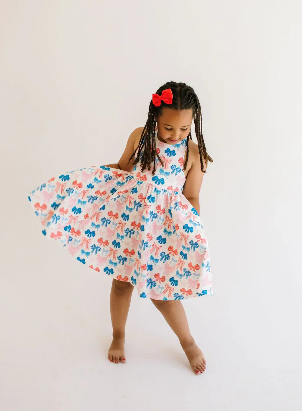 Sofia Dress in Patriotic Bows Twirl dress