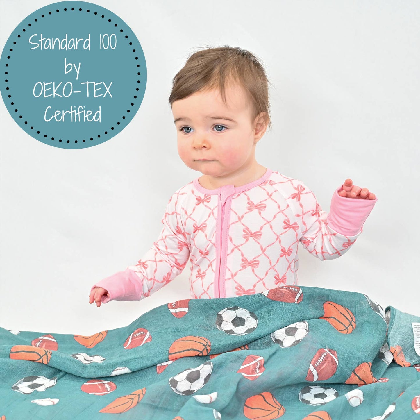 LollyBanks - Little Athlete Sporty Theme Baby Swaddle Blanket