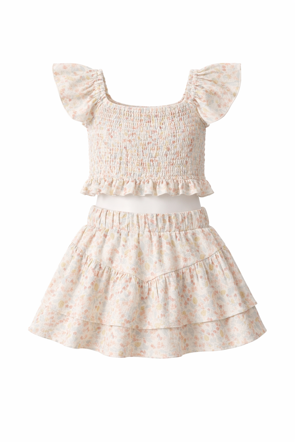 Zayla Top/Tiered Mini Skirt||Summer Garden Set
