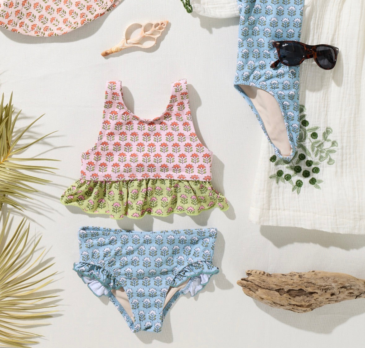 Palmer Tankini Multi Prairie Block Print