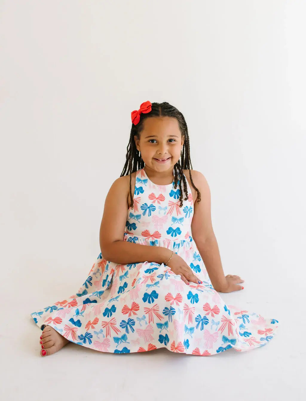 Sofia Dress in Patriotic Bows Twirl dress