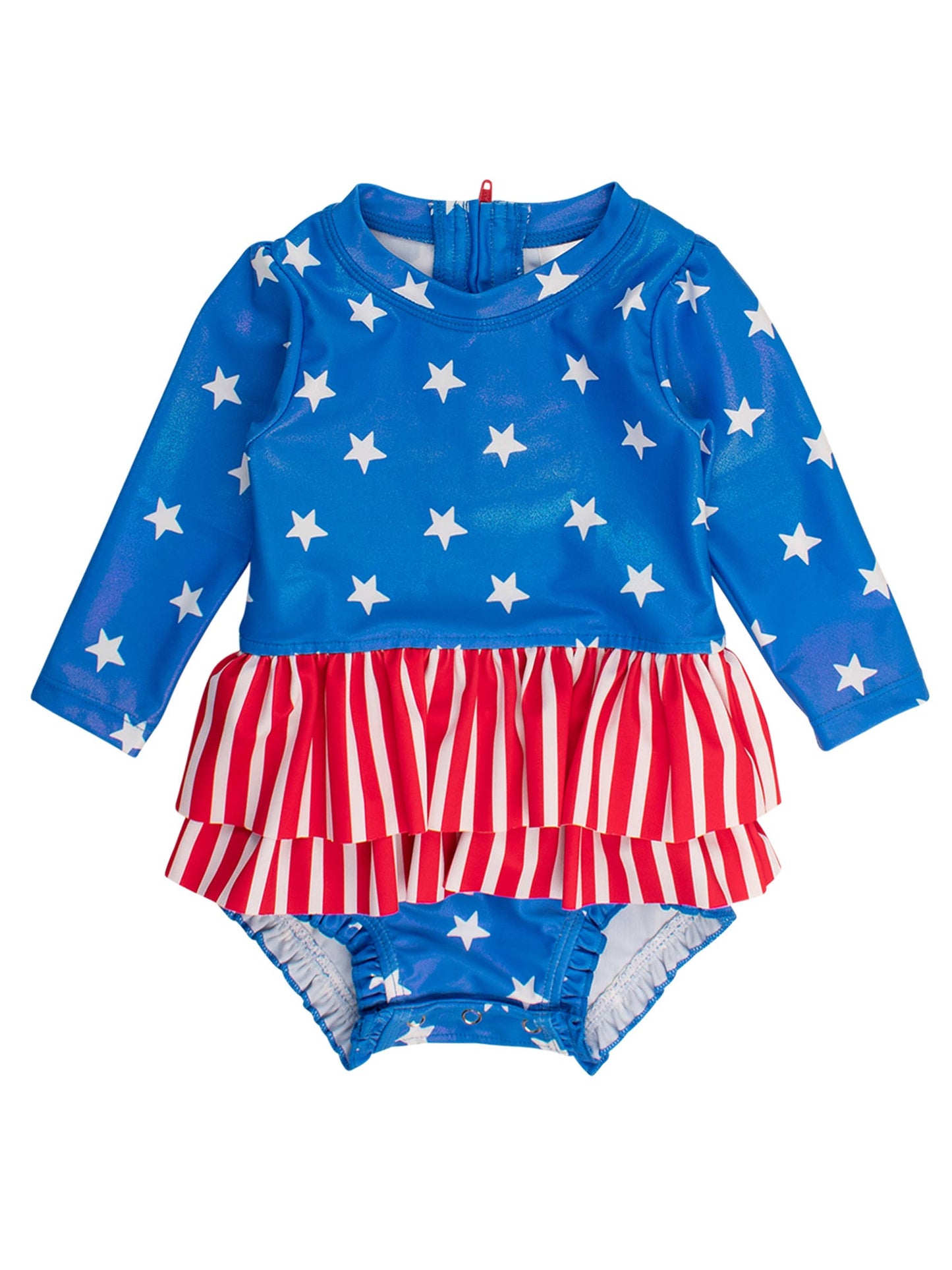 Baby Girls Shimmer Stars & Stripes Skirted OP RG