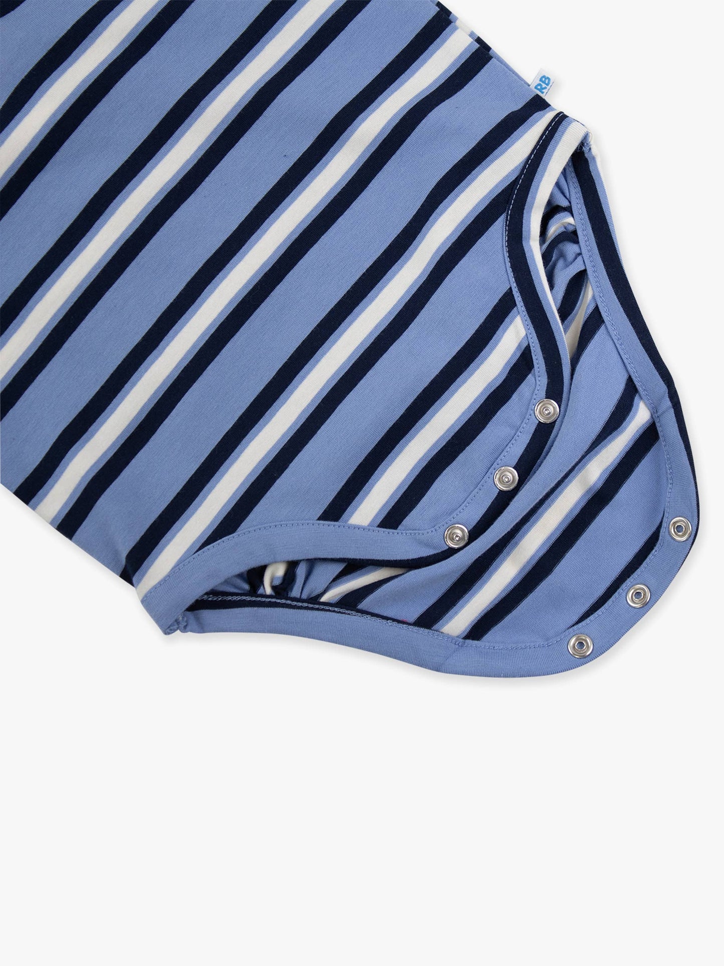 Periwinkle Blue Stripe LS Henley Bodysuit