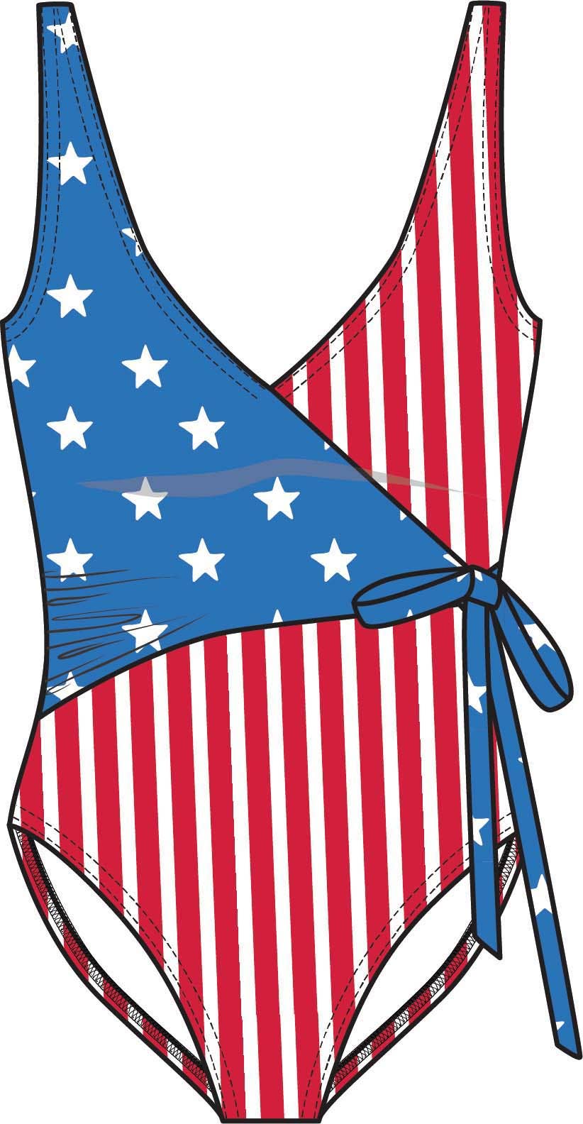 Women's Stars & Stripes Wrap One Piece