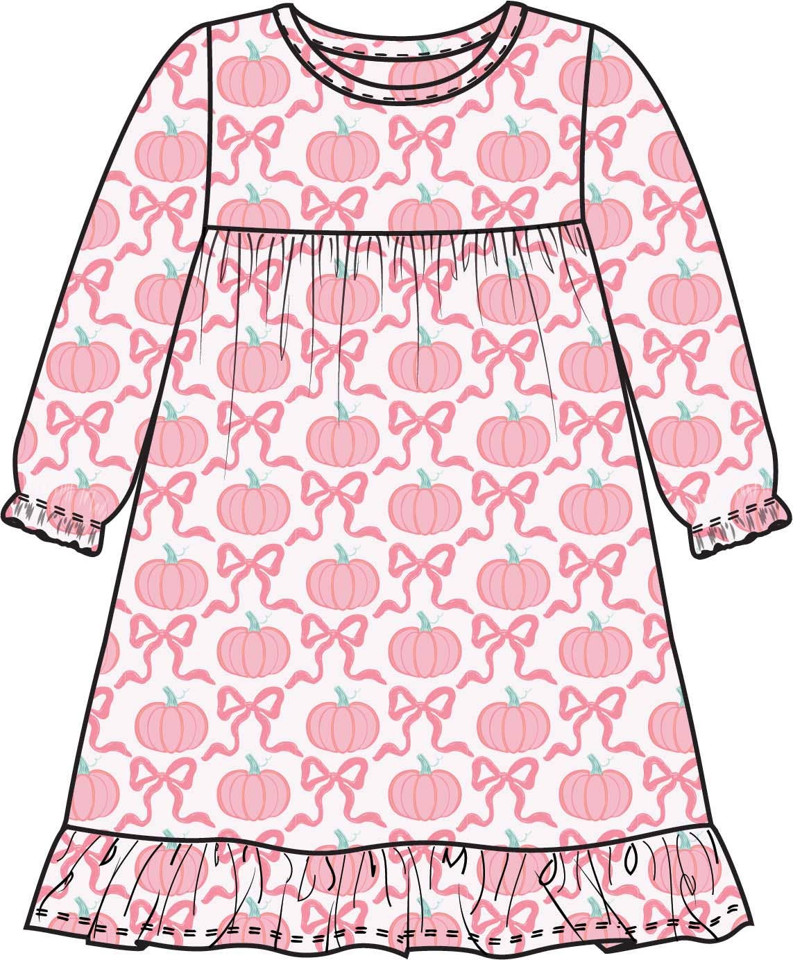 Pink Fairytale Pumpkins Night Gown