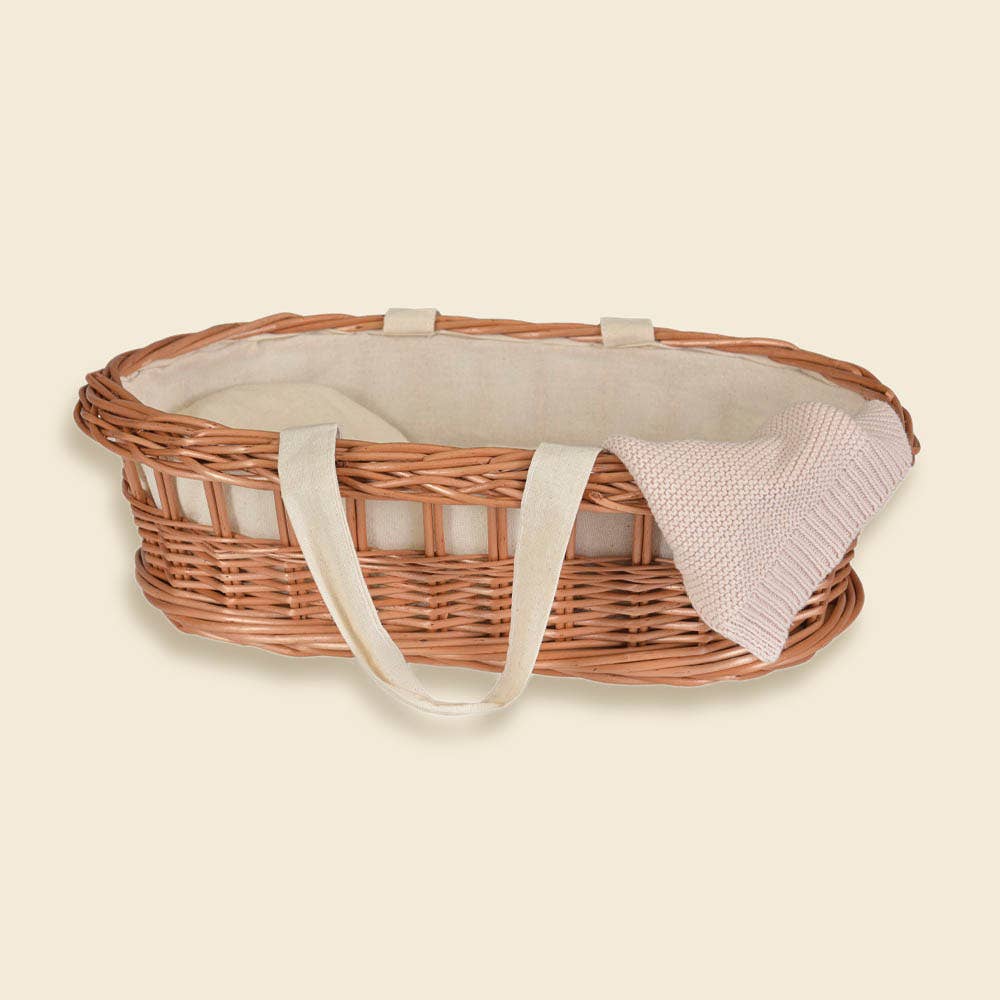 Egmont - Wicker Carry Cot with Knitted Blanket