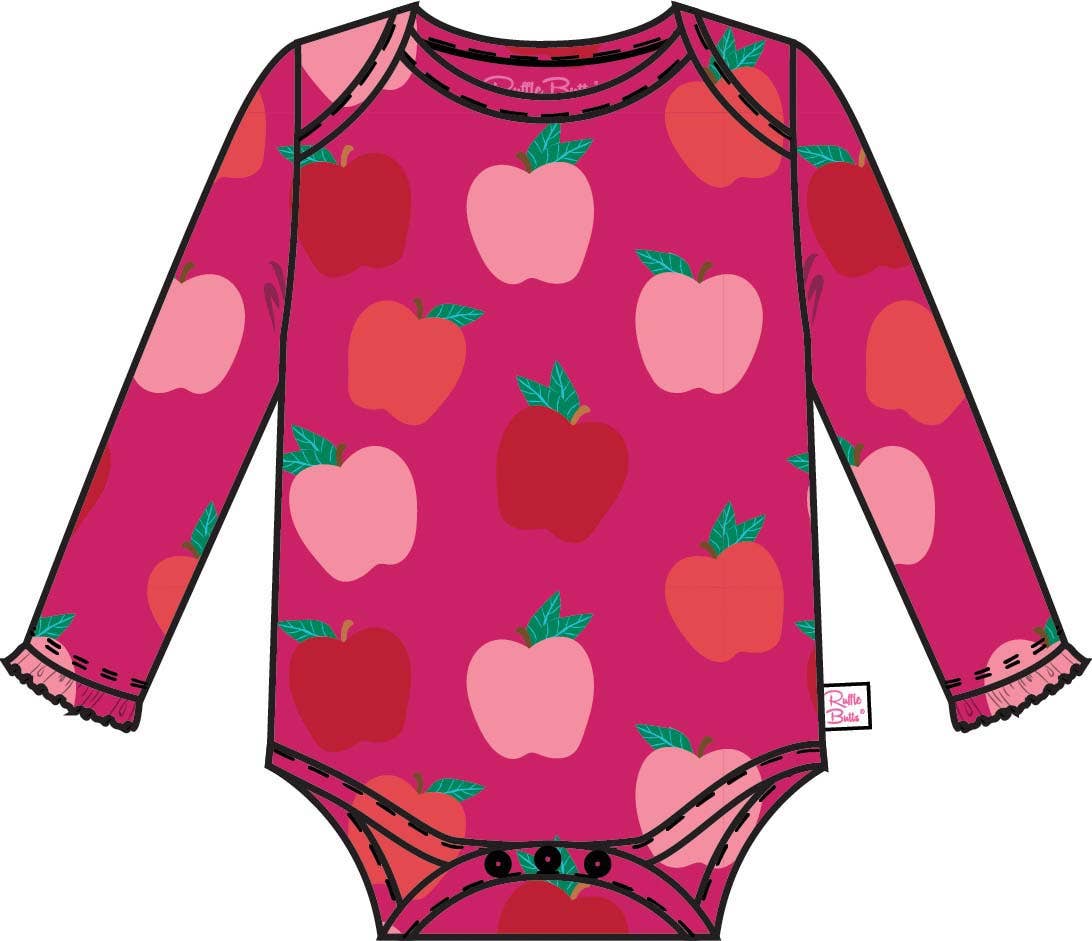 Apple of My Eye Knit LS Ruffle Bodysuit
