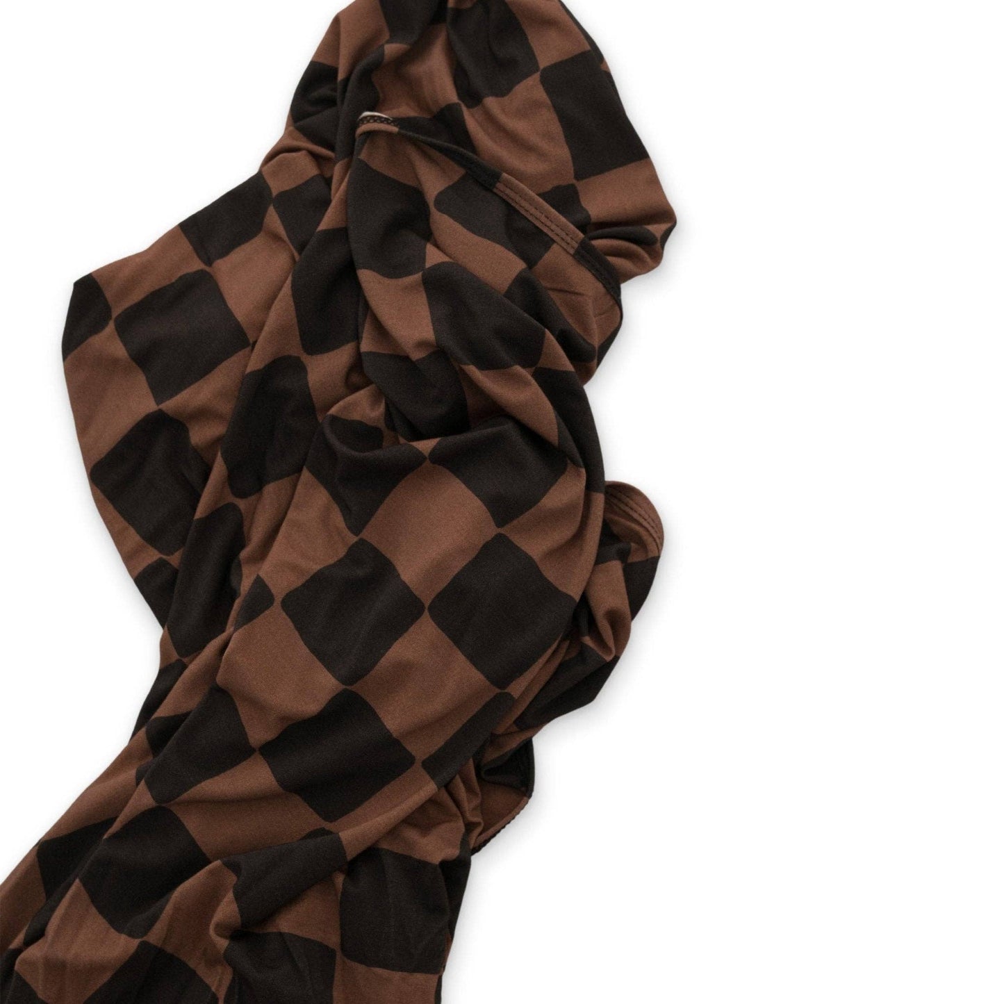 Ellie Sue - Ink & Earth Checkerboard Stretch Swaddle Blanket