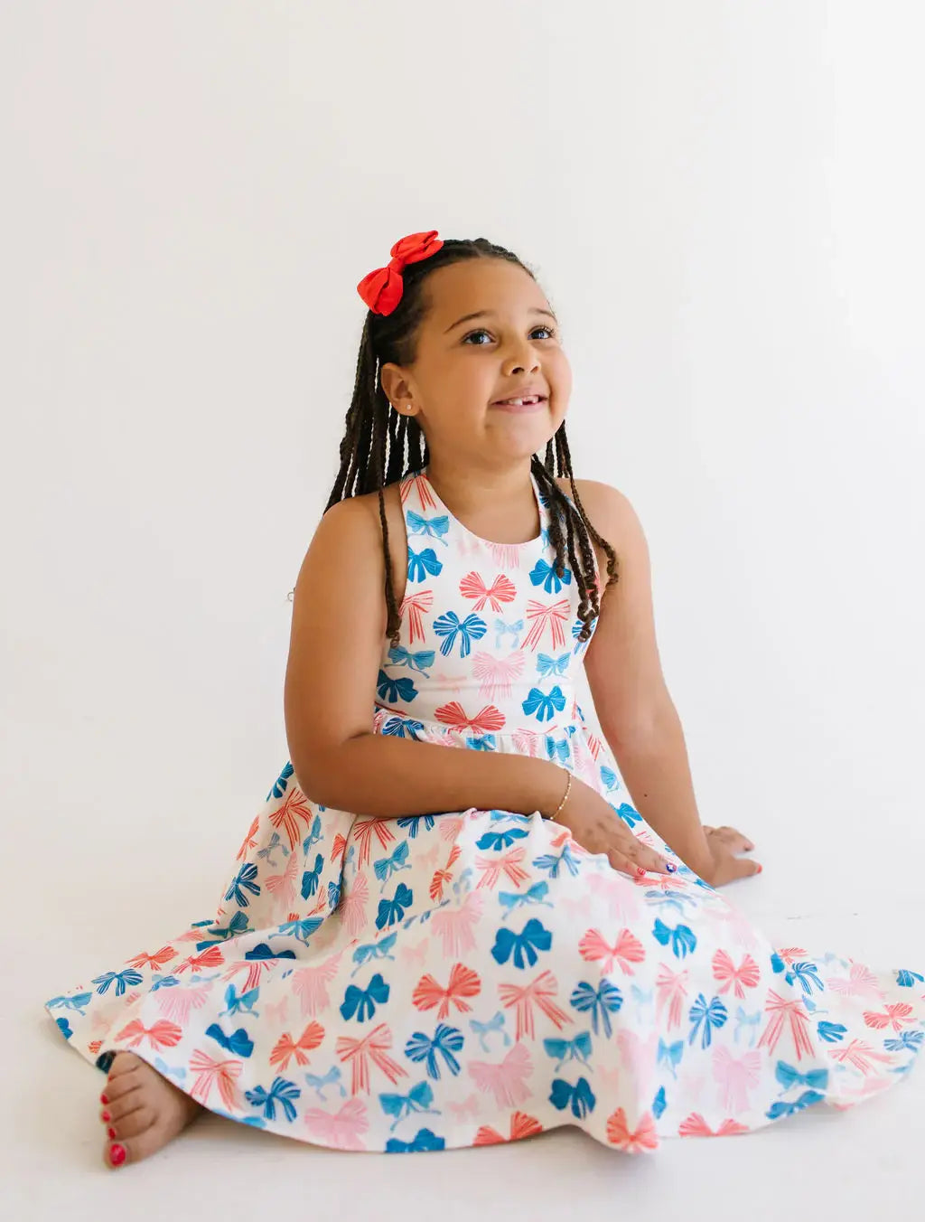Sofia Dress in Patriotic Bows Twirl dress