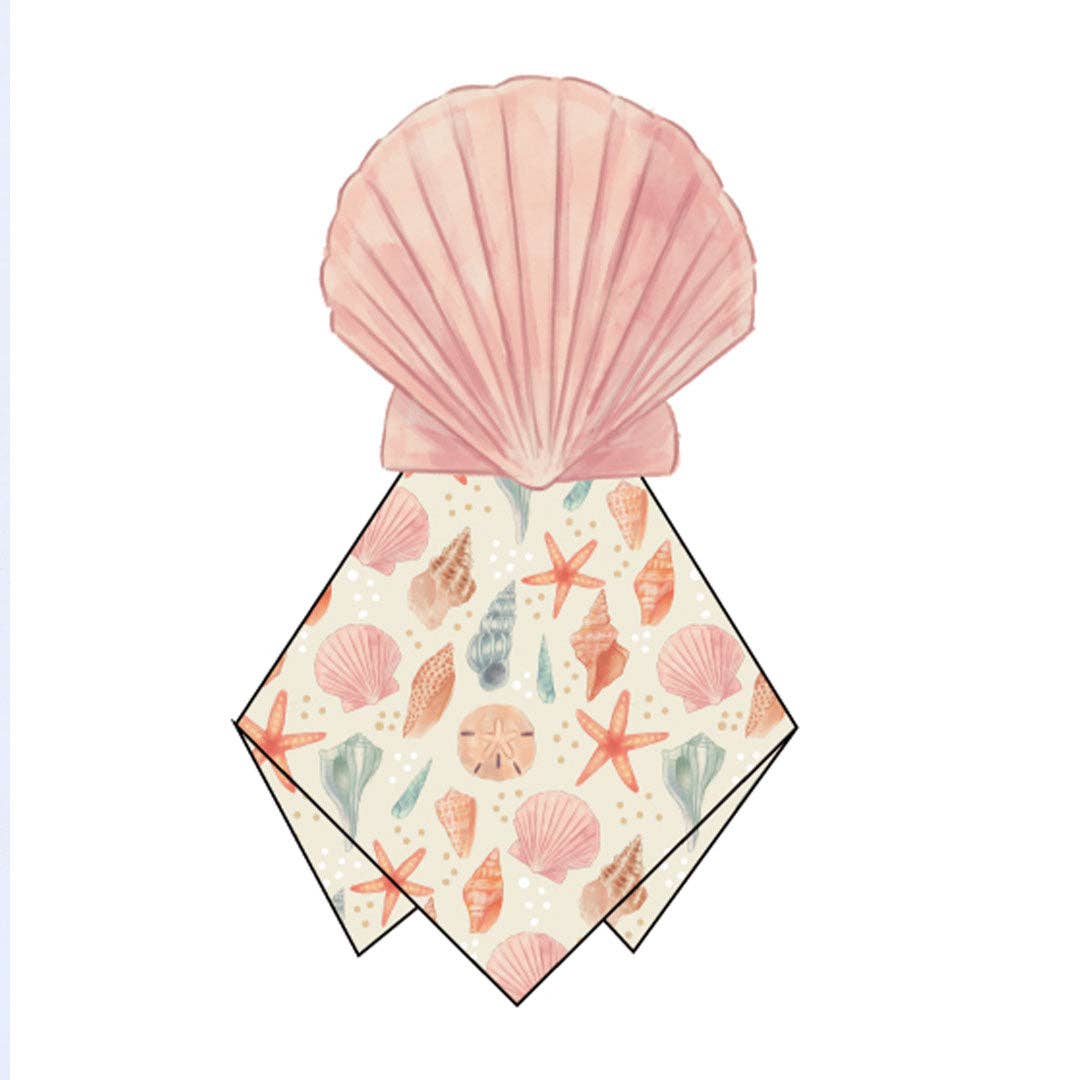 Sandy Seashells Beachy Baby Lovey Newborn Gift: Beige/Multi