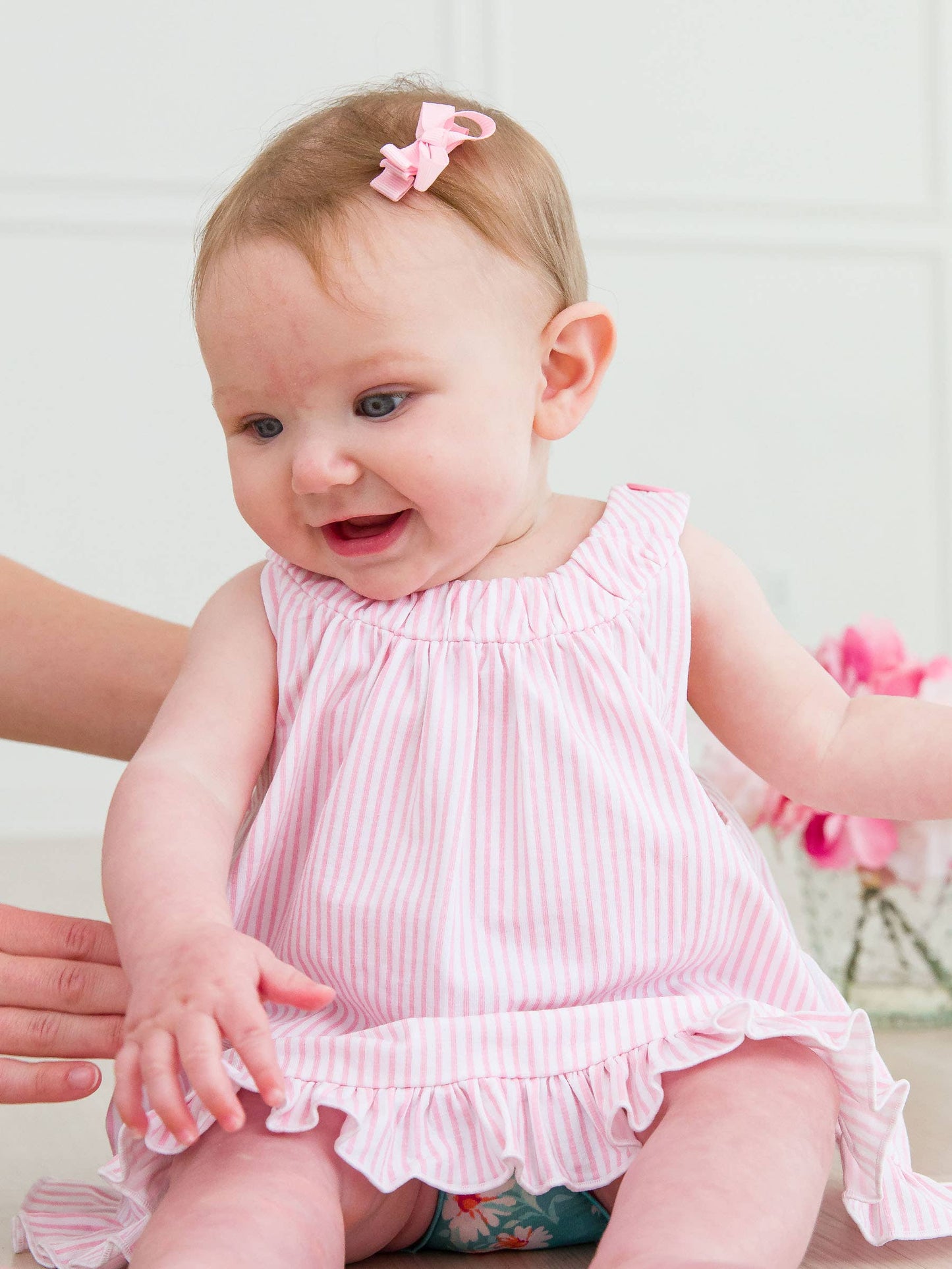 Girls Pink Small Bow Clip Set