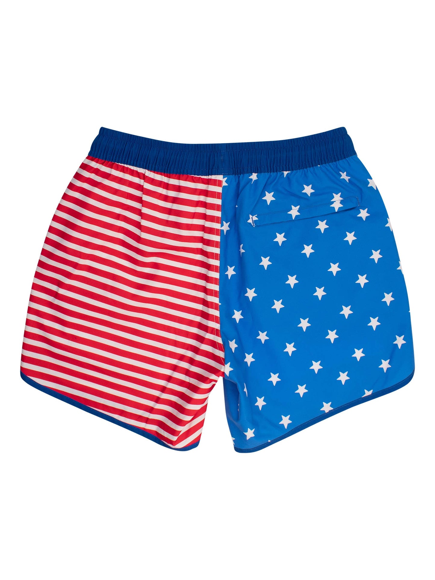 Men's Stars & Stripes Dolphin Hem Swim Trunks