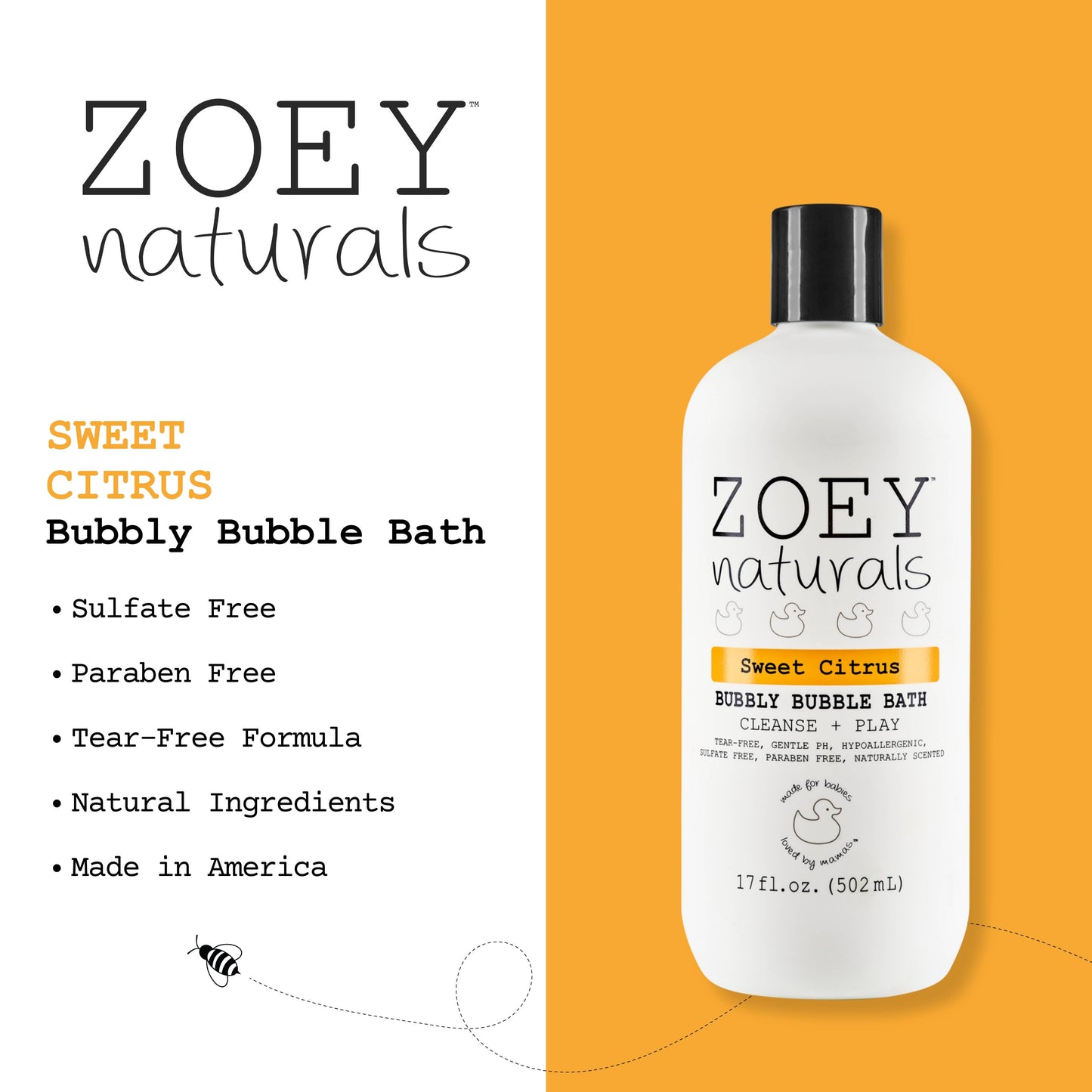 Zoey Naturals - Sweet Citrus Bubbly Bubble Bath - 17oz