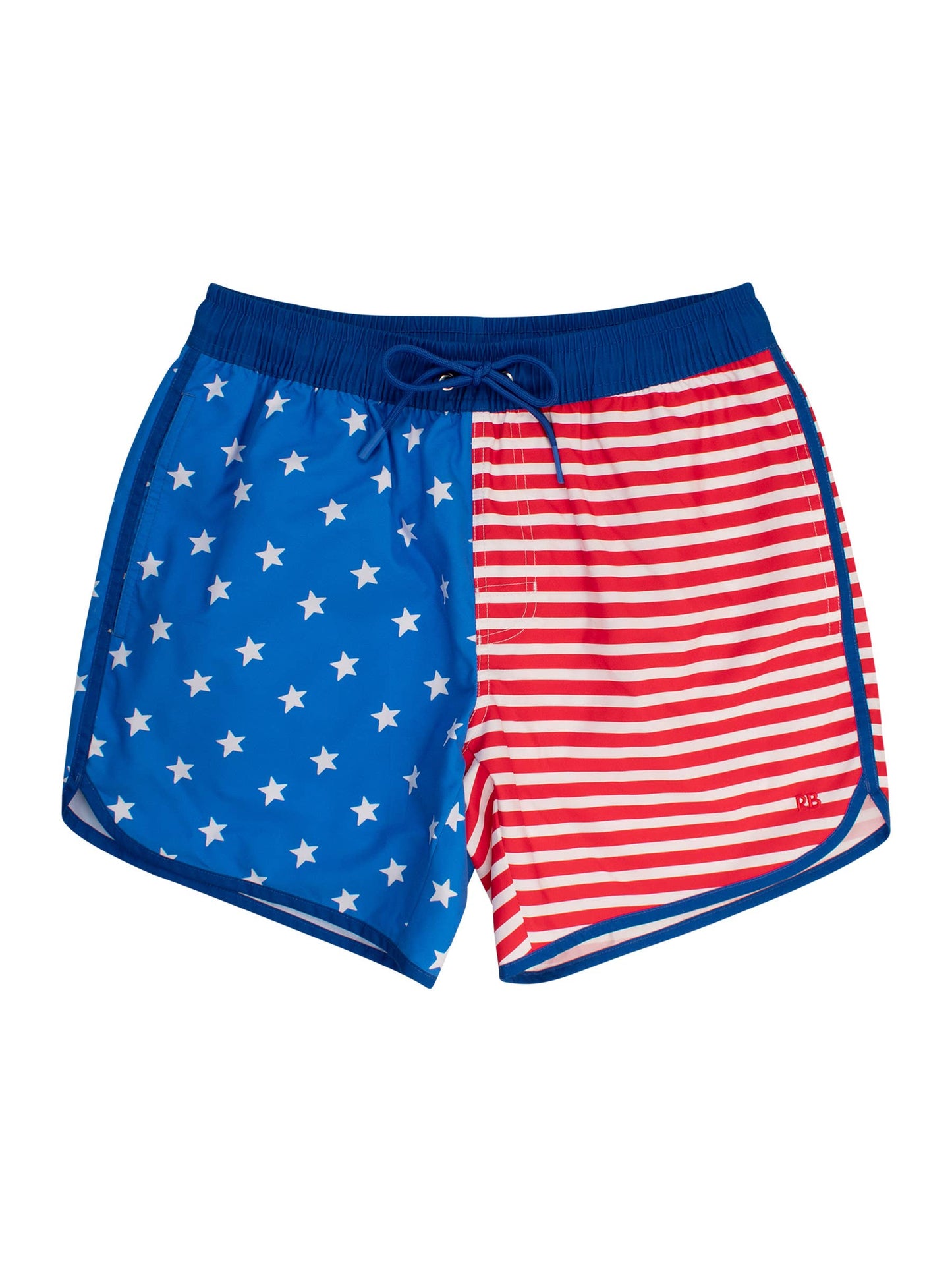 Men's Stars & Stripes Dolphin Hem Swim Trunks