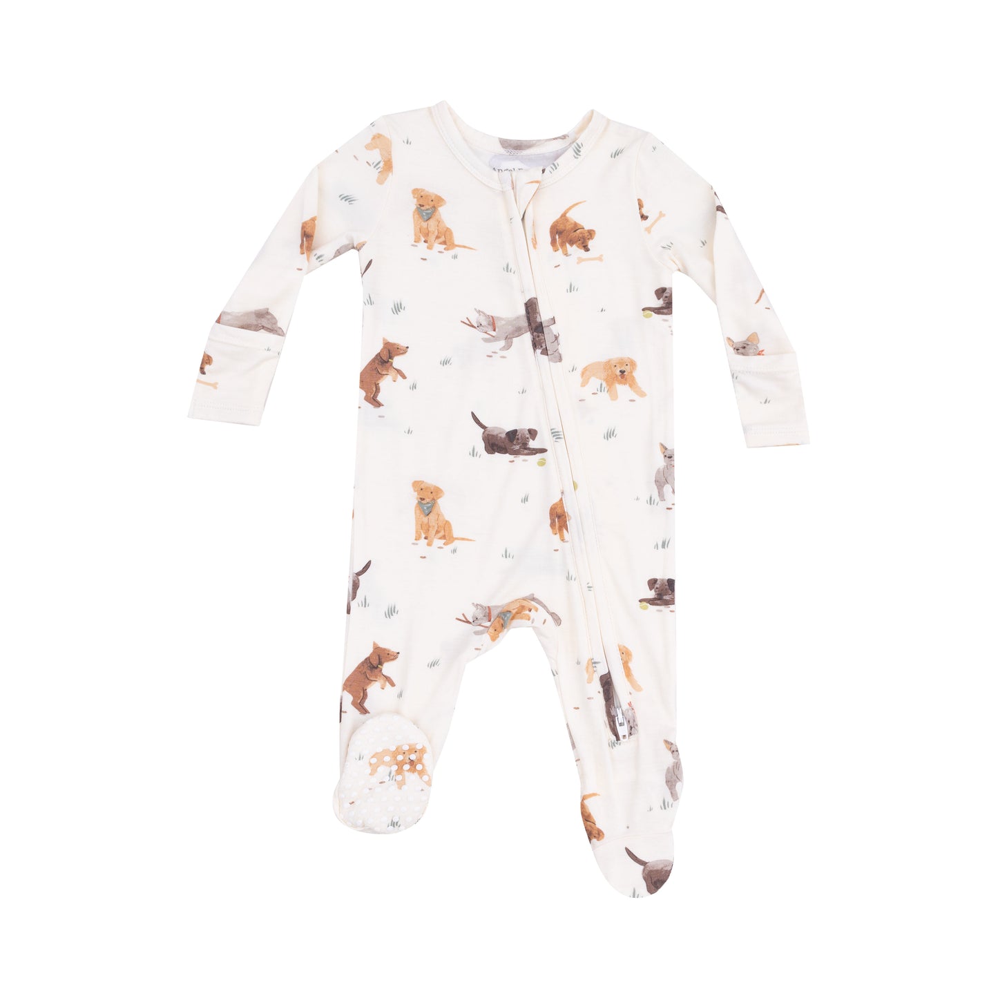 Watercolor Puppies Zip Footie