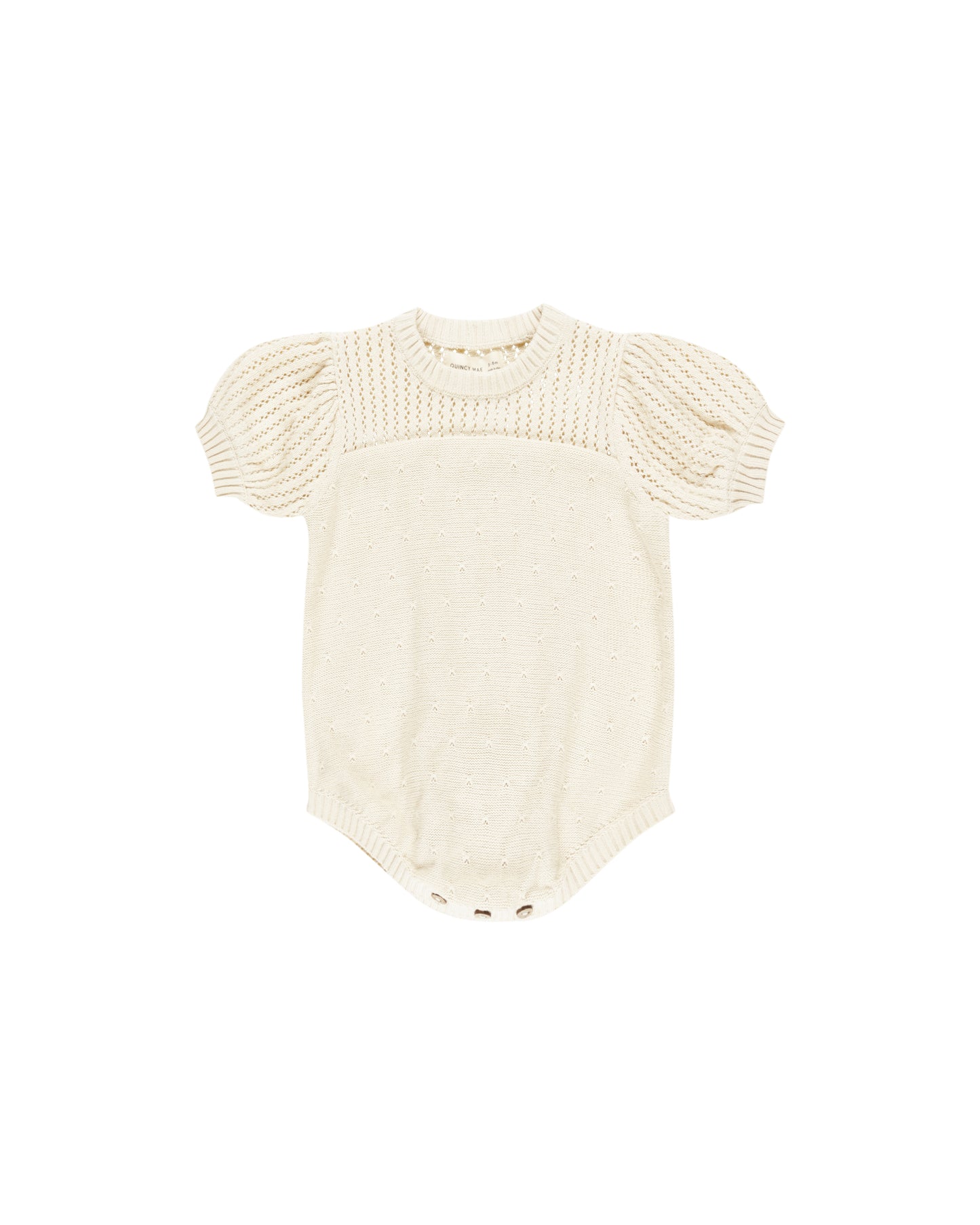 Pointelle Romper||Natural