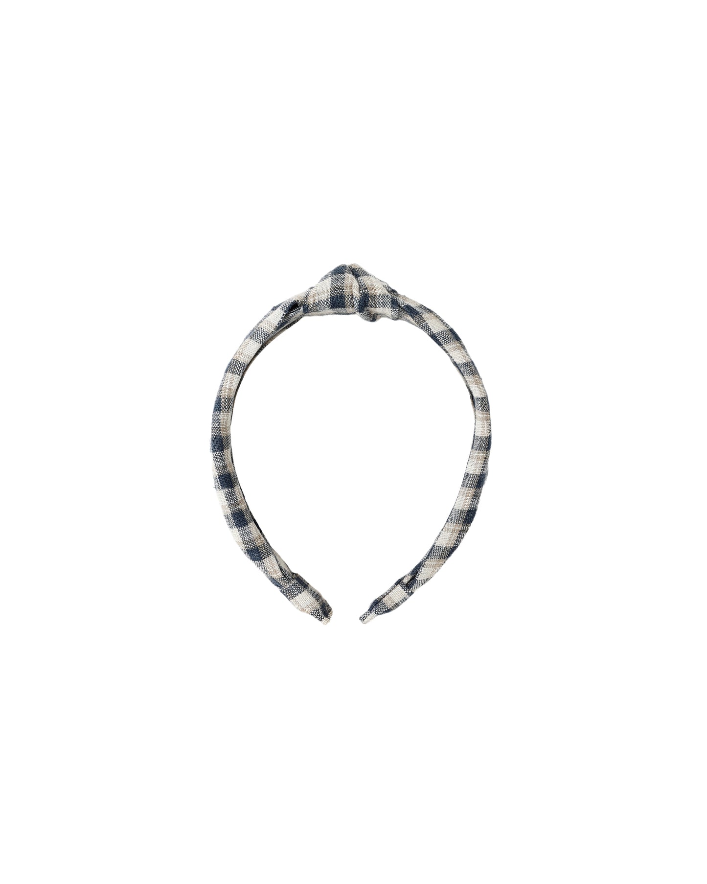 Knotted Headband||Navy Check