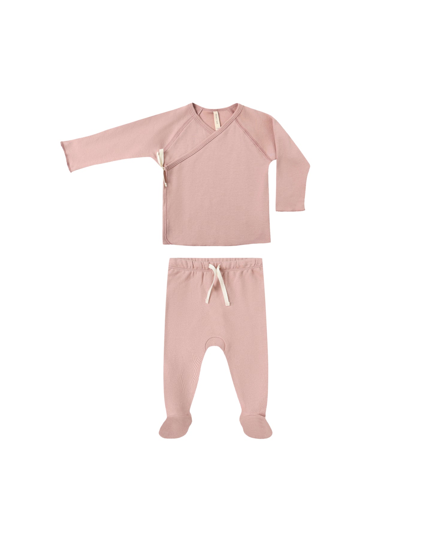 Wrap Top+Footed Pant||Rose