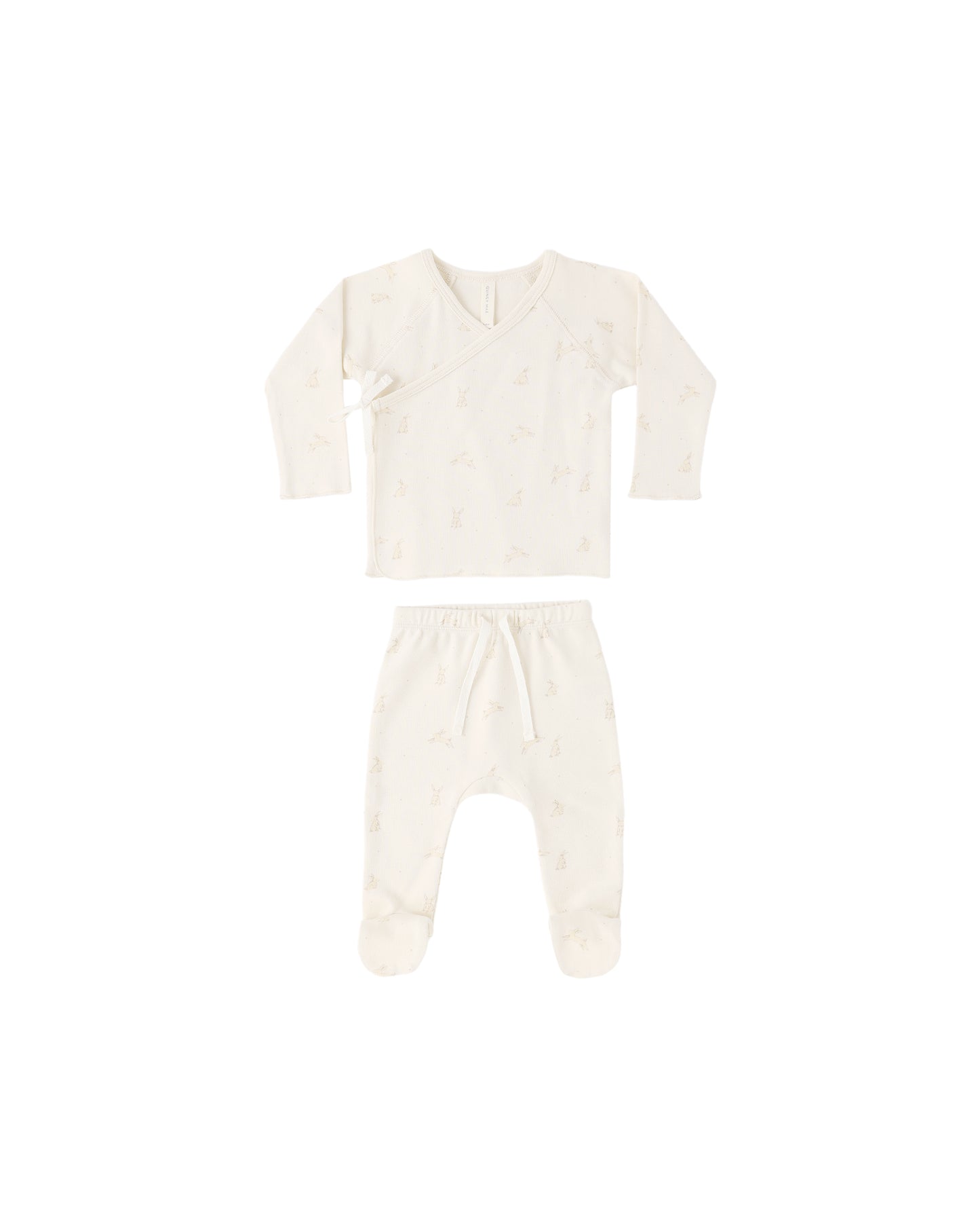 Wrap Top+Footed Pant Set Bunnies