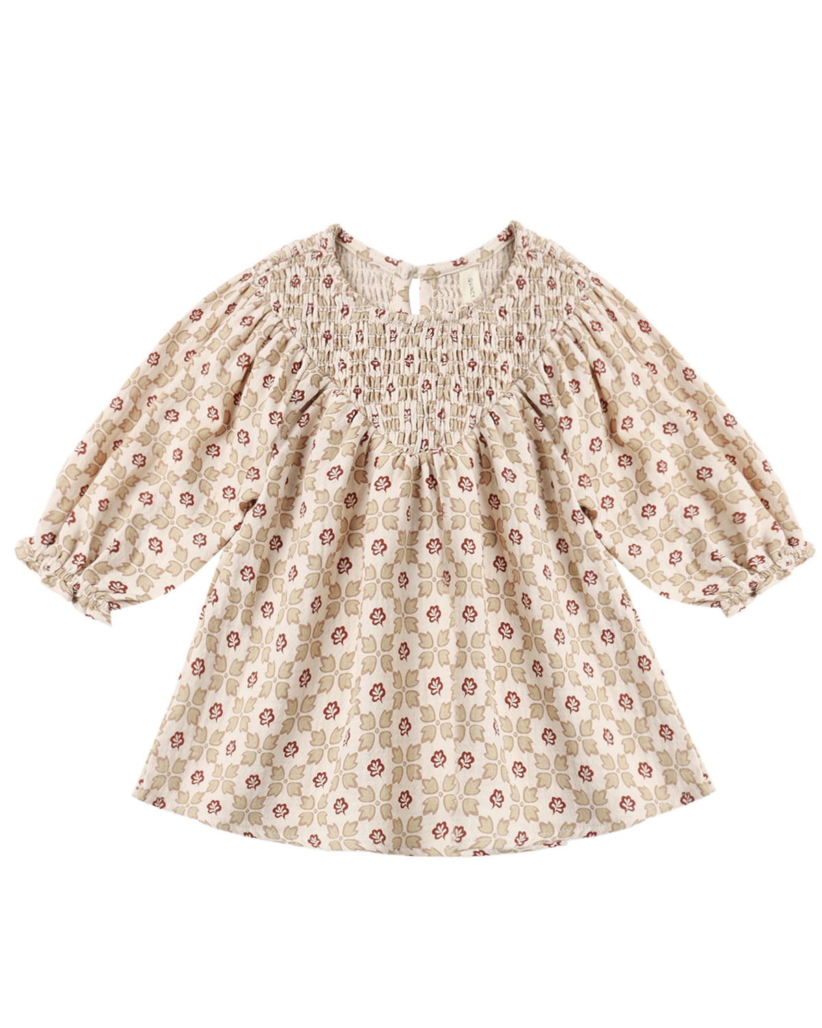 V Smocked Dress Winter Rose