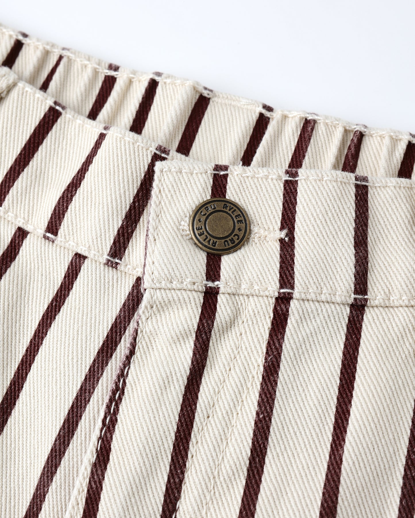 Barrel Pant||Burgundy Pinstripe
