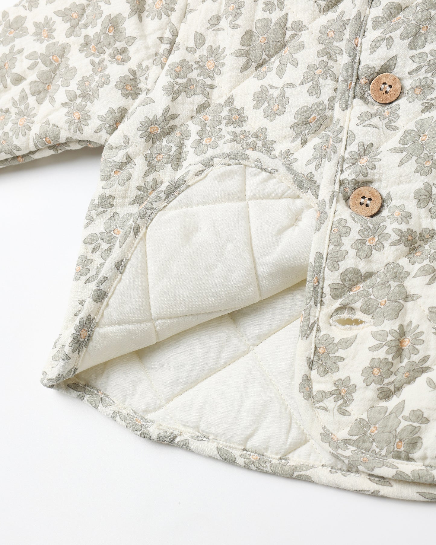 Quilted Jacket||Green Floral
