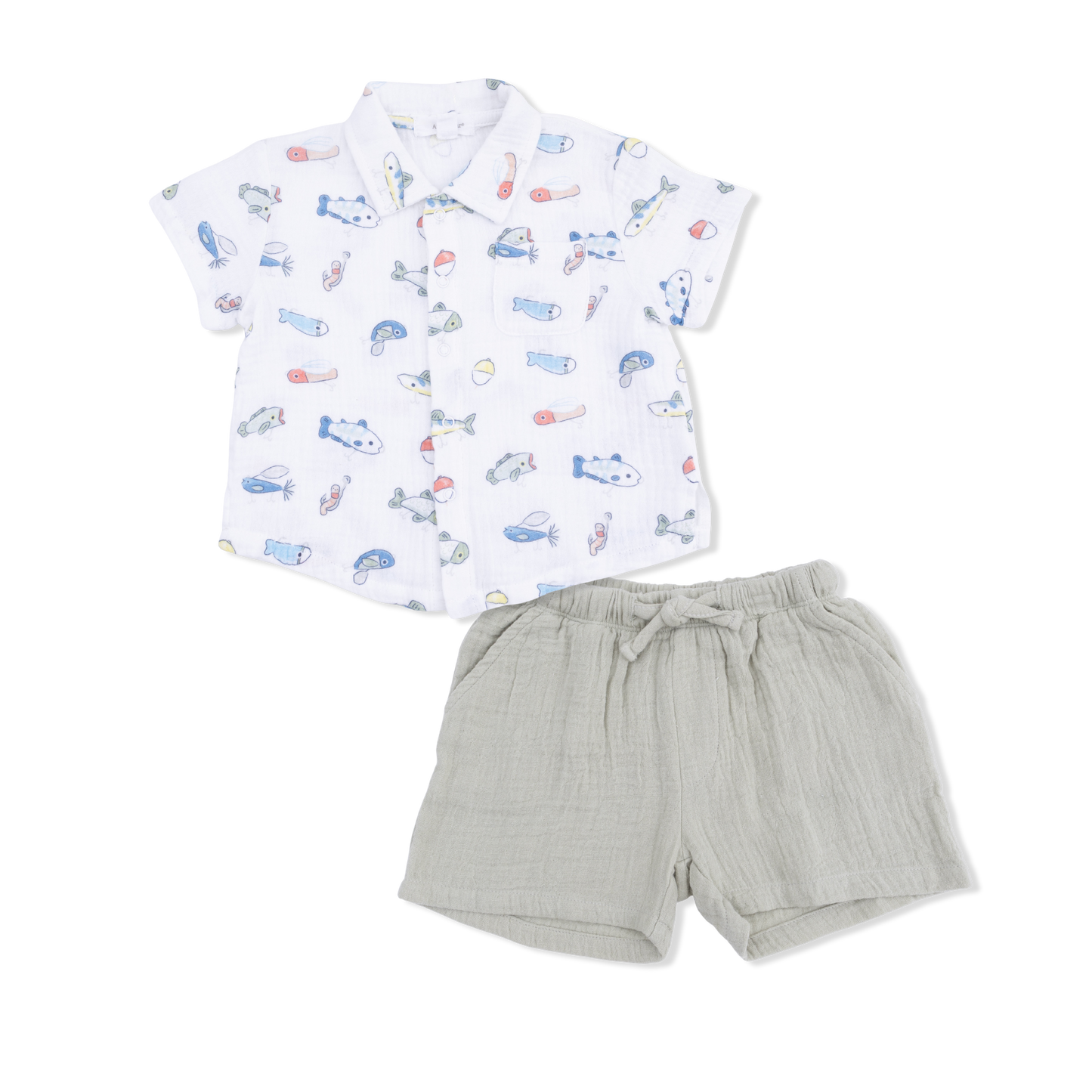 Fishing Lures - Polo Button Up w/Casual Short