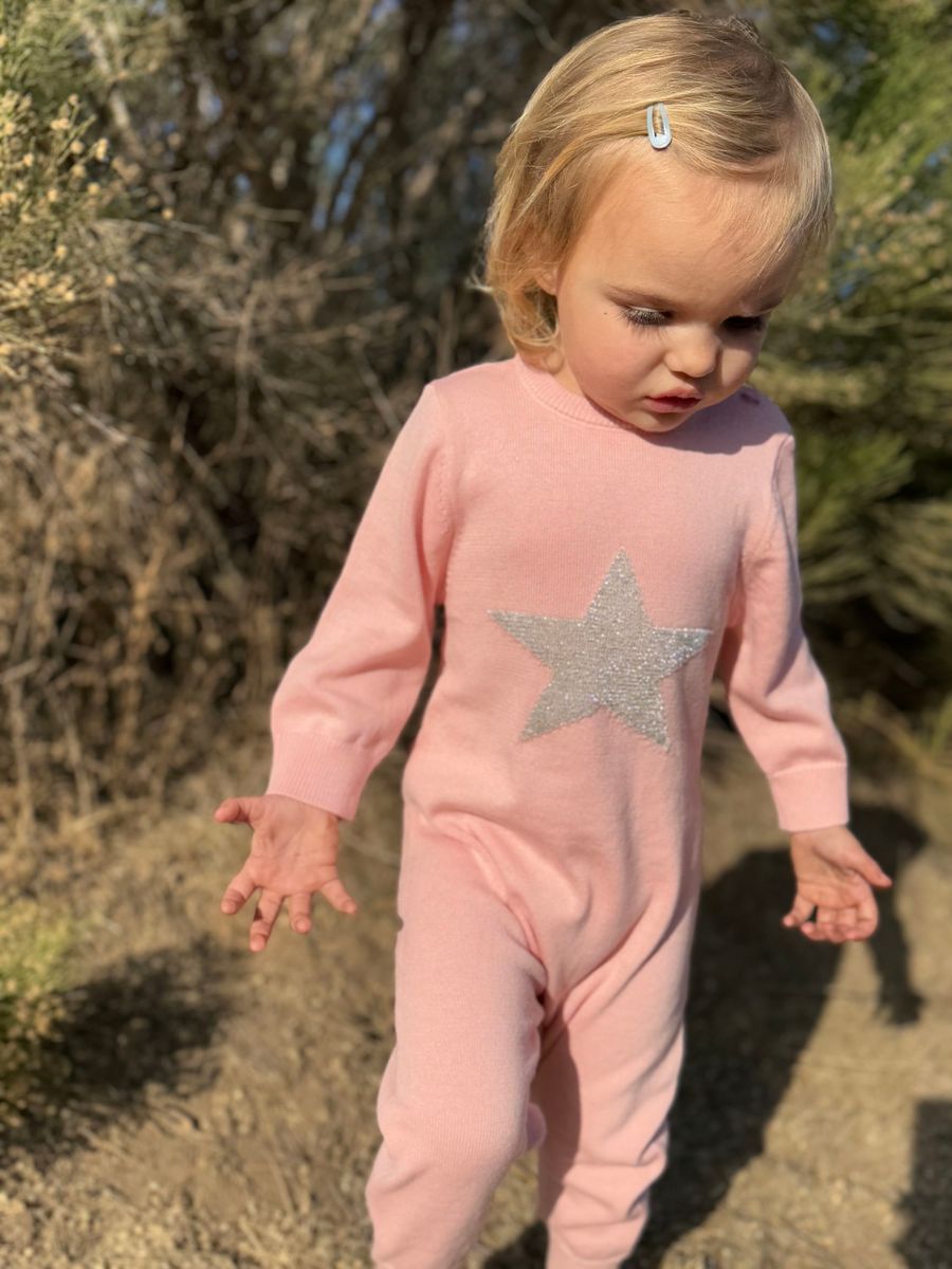 Nora Romper Pink Star Knit
