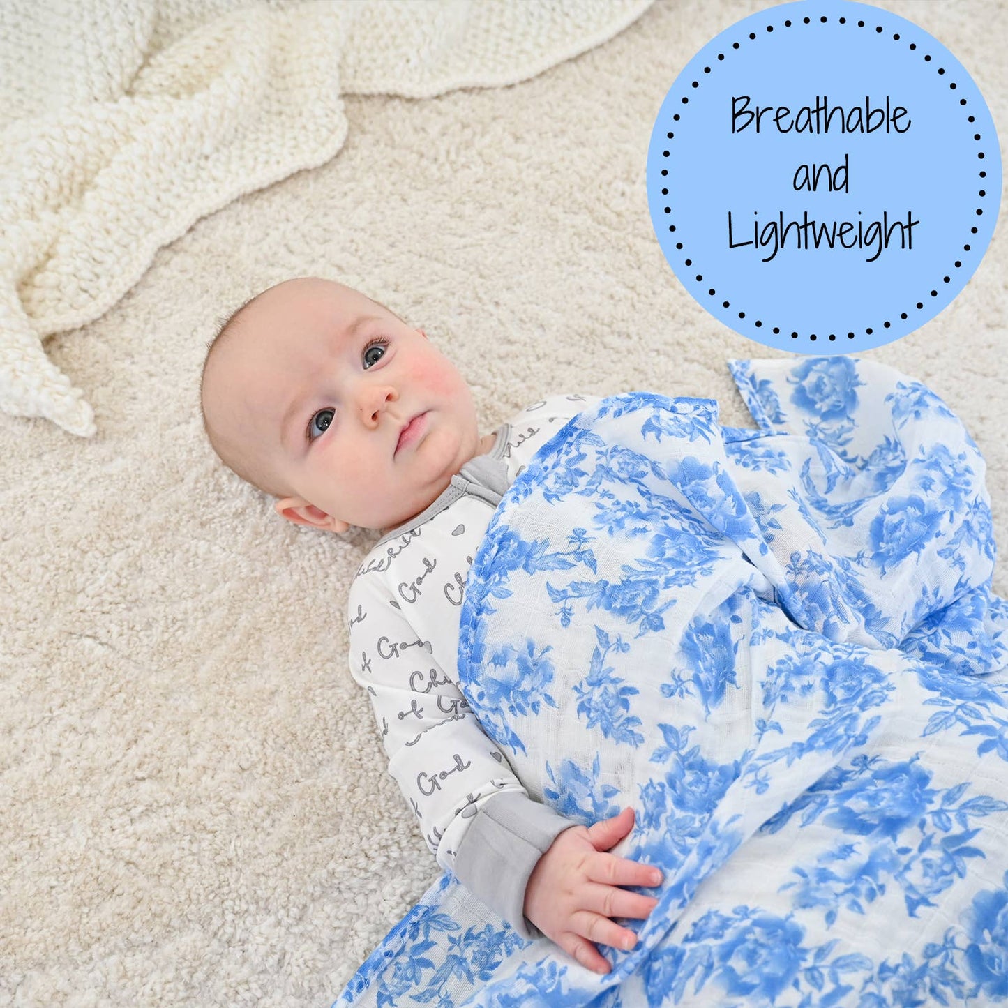 LollyBanks - A Peony For Your Thoughts Baby Muslin Swaddle Blanket