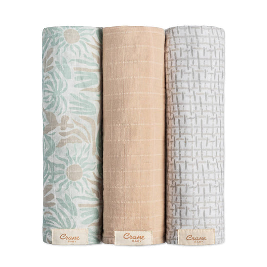 Crane Baby Beach Life 3Pc Swaddle Set